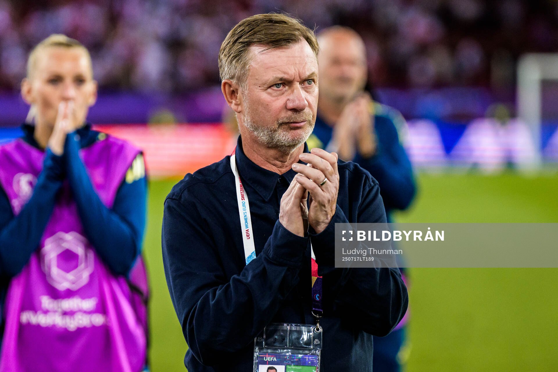 Head coach Peter Gerhardsson of Sweden looks dejected