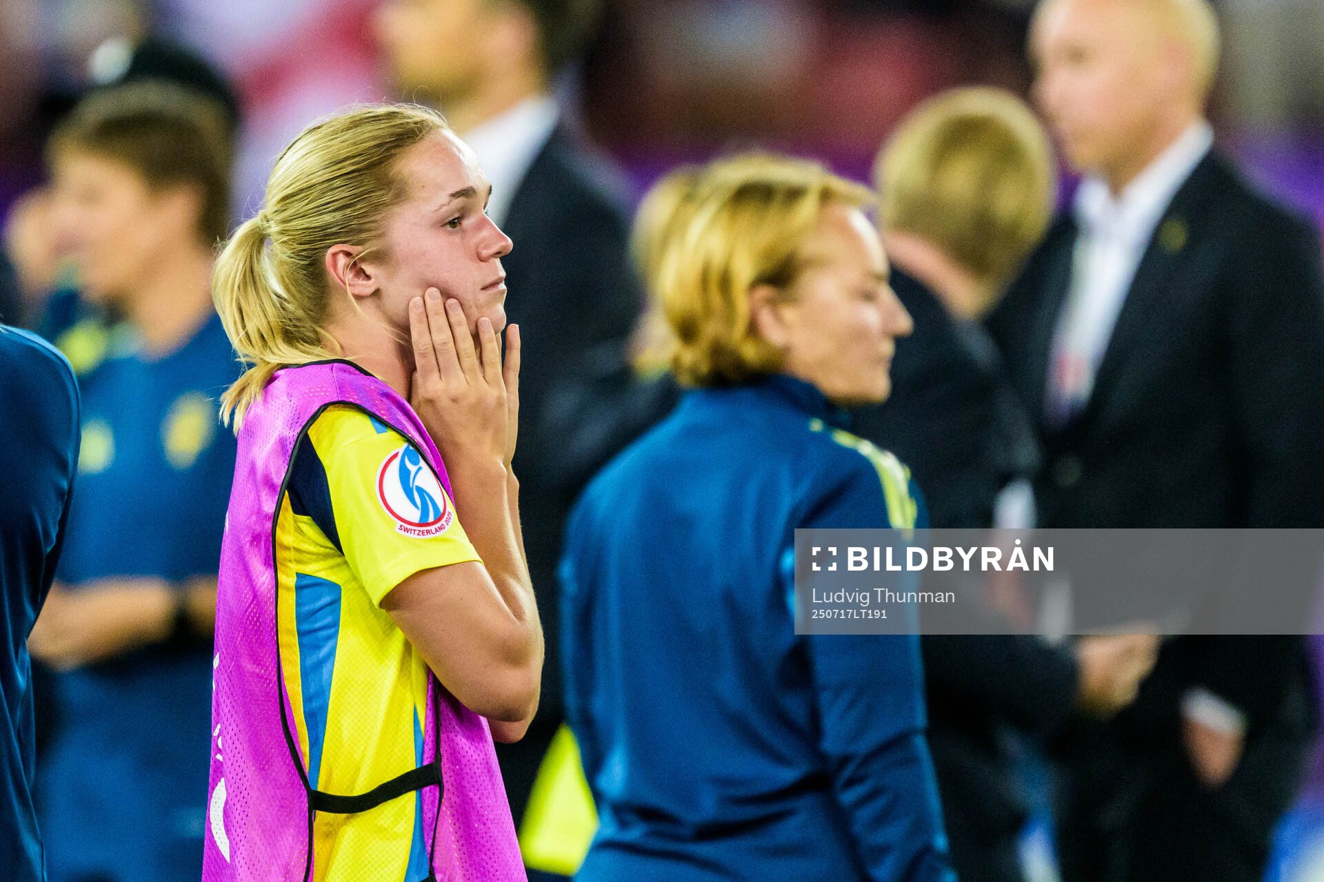 Hanna Lundkvist of Sweden looks dejected