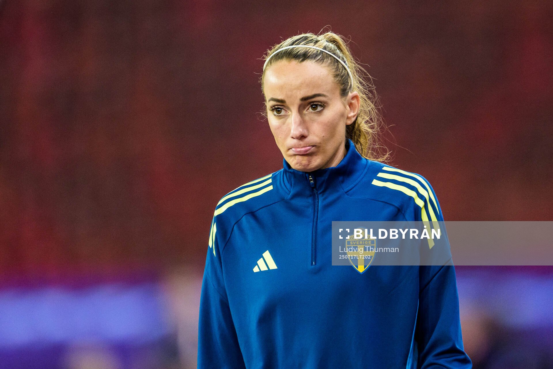 Kosovare Asllani of Sweden looks dejected