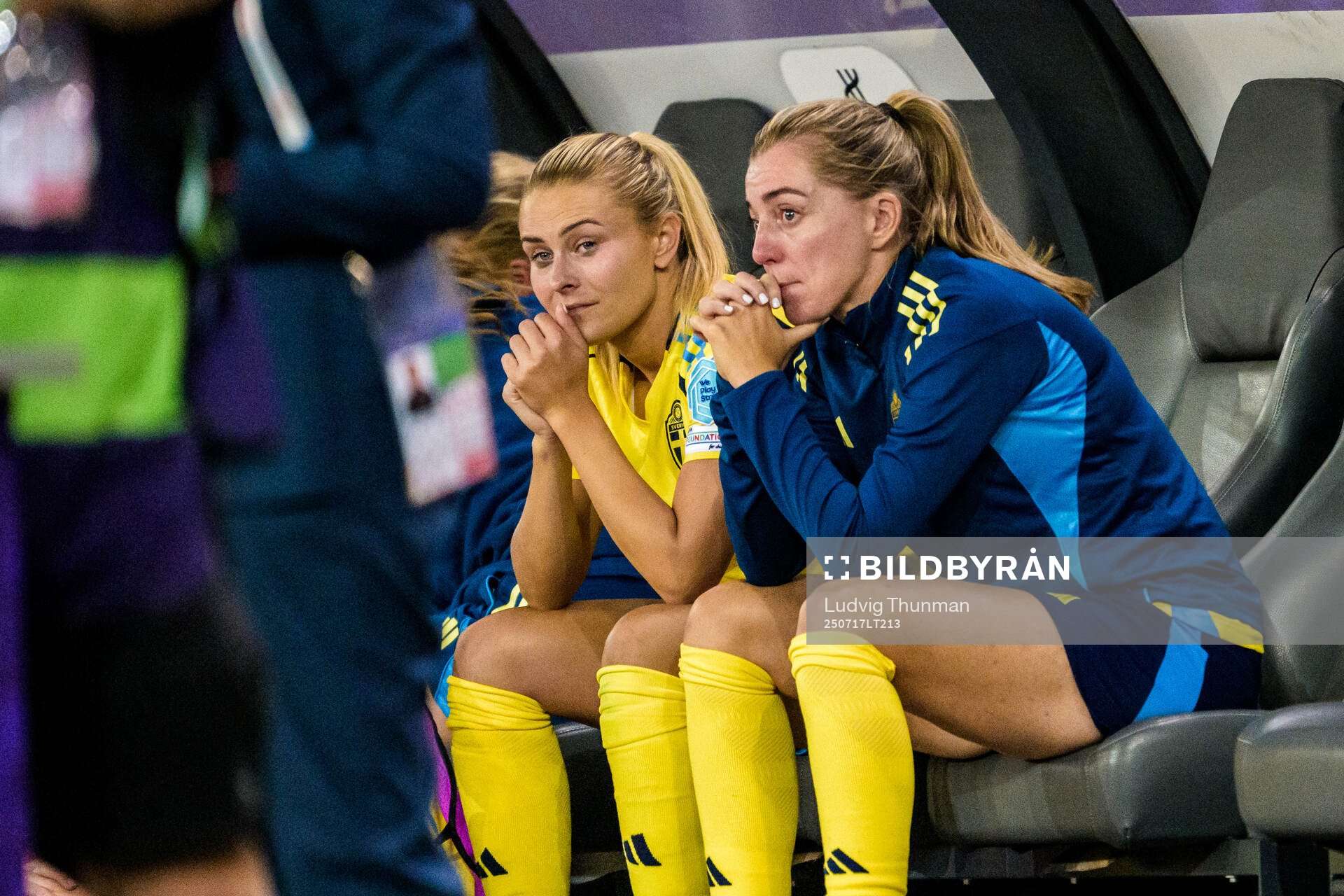 Amanda Nildén and Linda Sembrant of Sweden look dejected