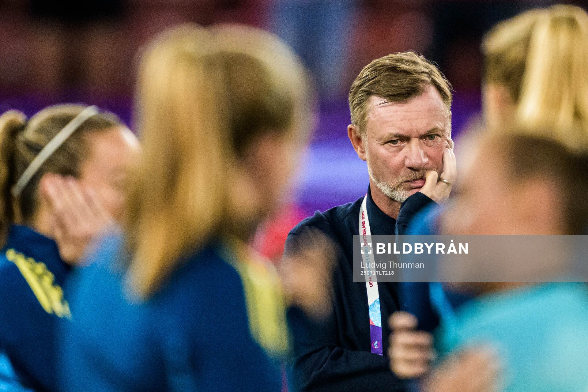 Head coach Peter Gerhardsson of Sweden looks dejected