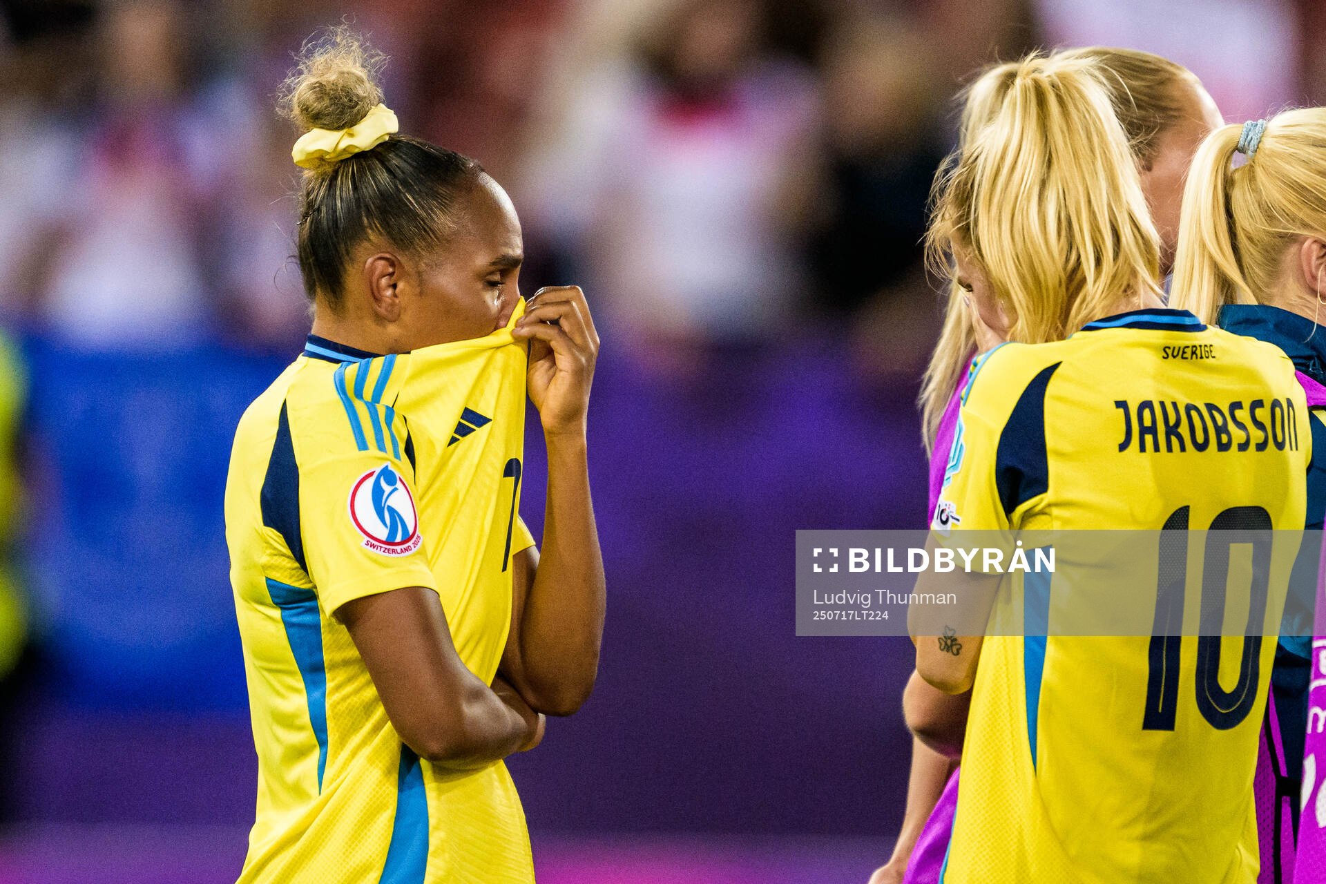 Madelen Janogy of Sweden looks dejected