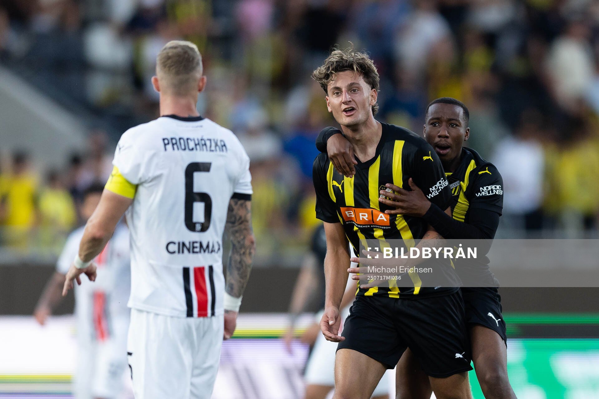 Roman Prochazka of Spartak Trnava and Silas Andersen and