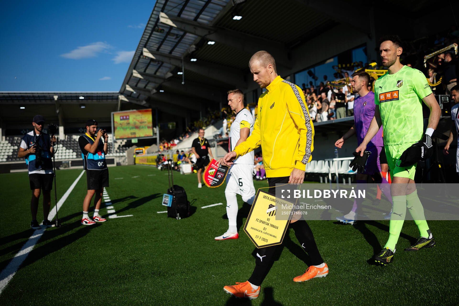 Simon Gustafson and goalkeeper Etrit Berisha of Häcken