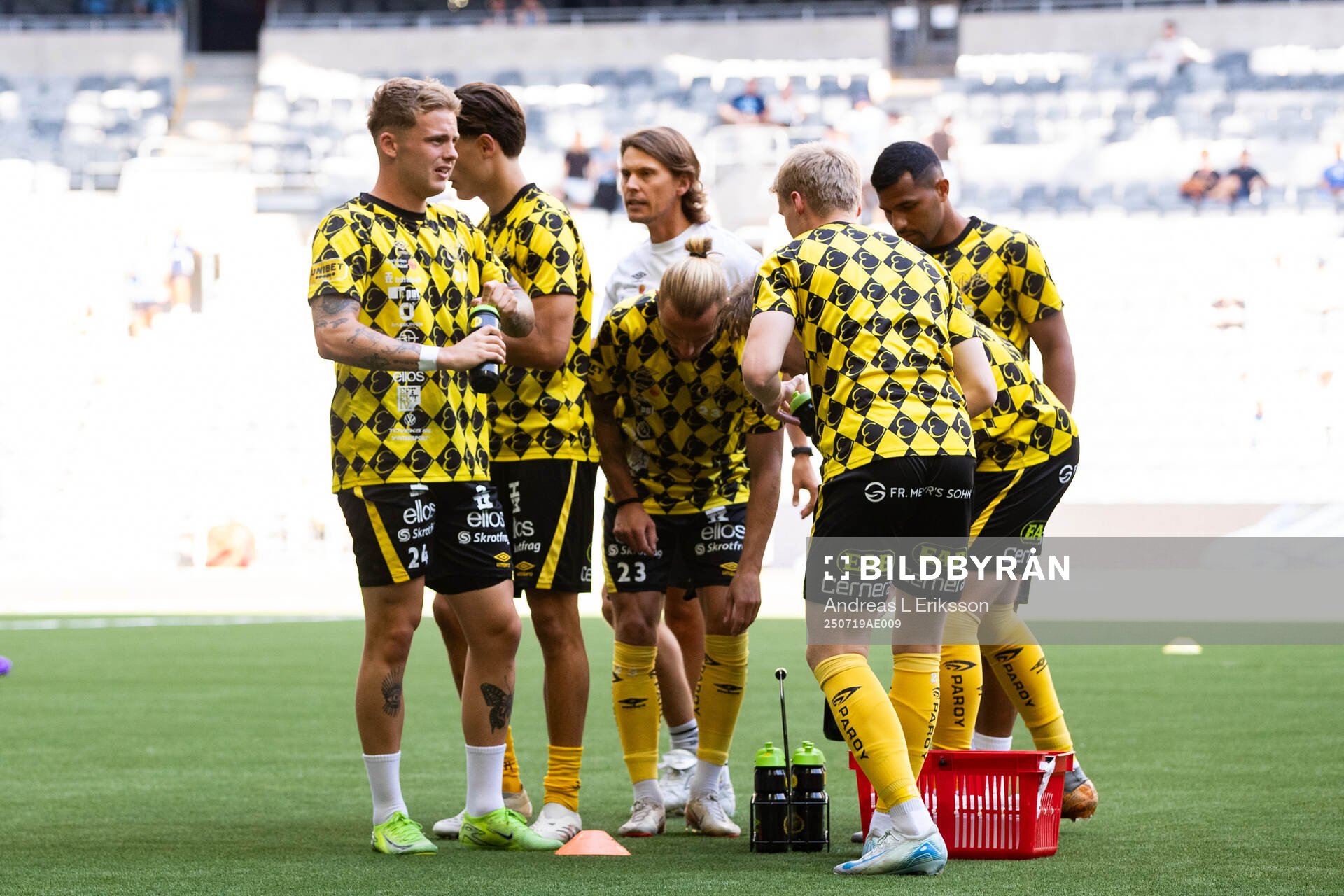 Elfsborg spelare med en vattenpaus