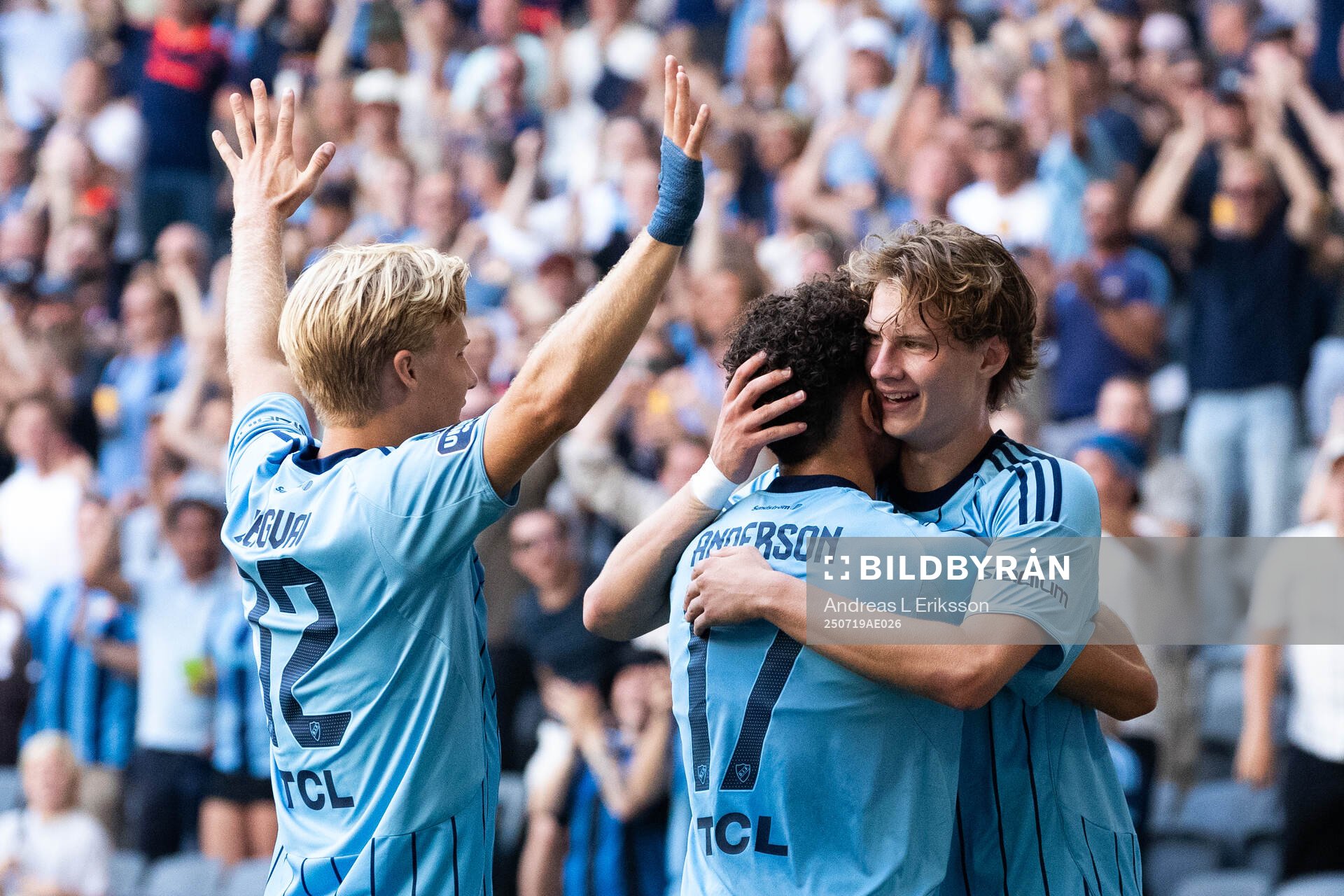 Djurgårdens Theo Bergvall, Mikael Anderson och August