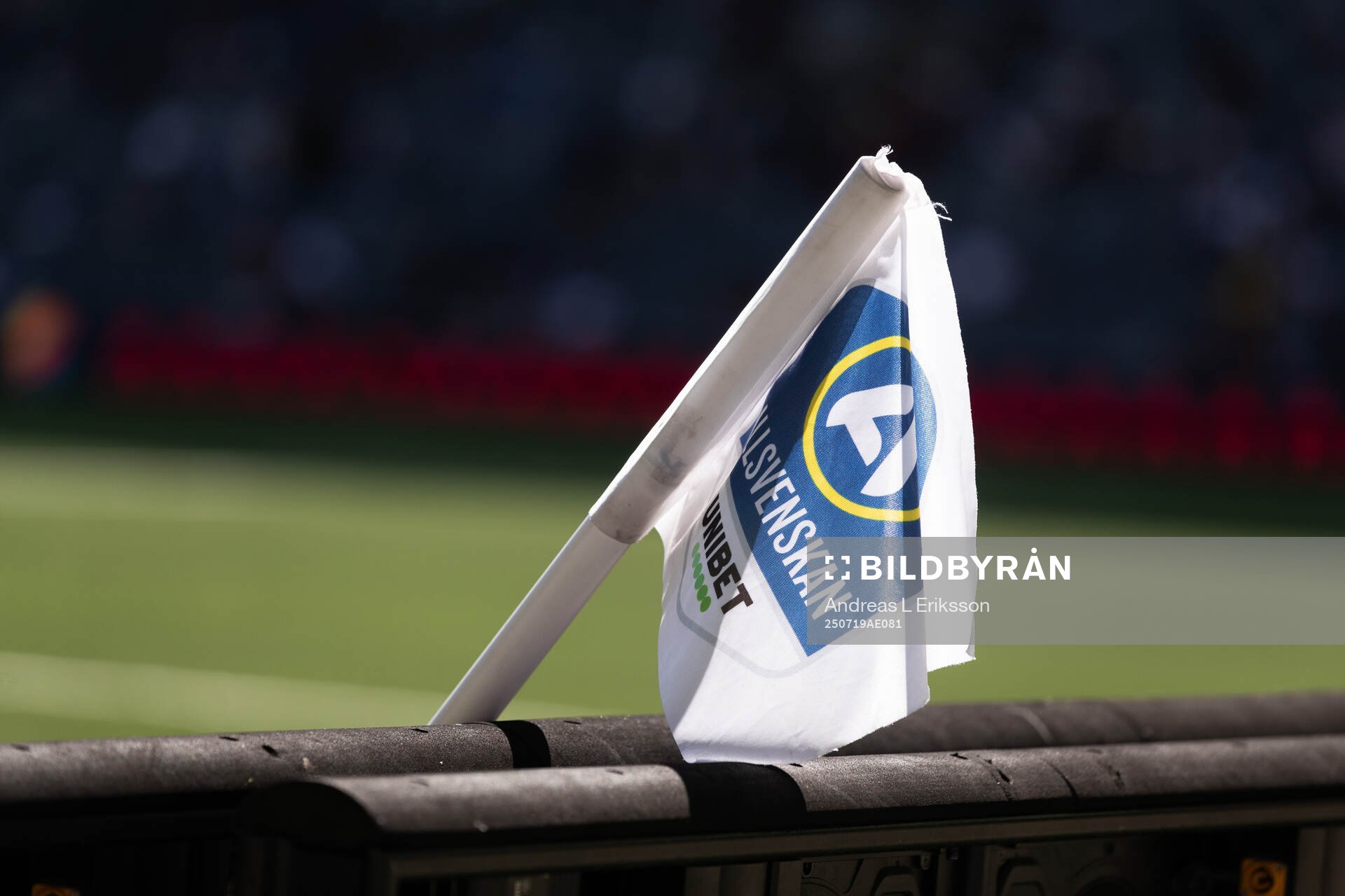 En hörnflagga innan fotbollsmatchen i Allsvenskan mellan