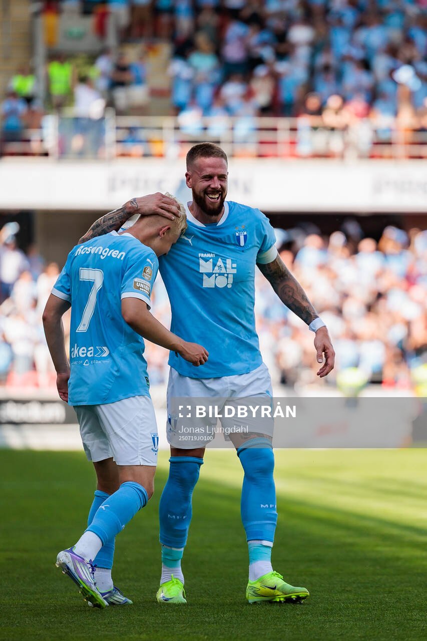 Malmö FFs Otto Rosengren och Pontus Jansson jublar