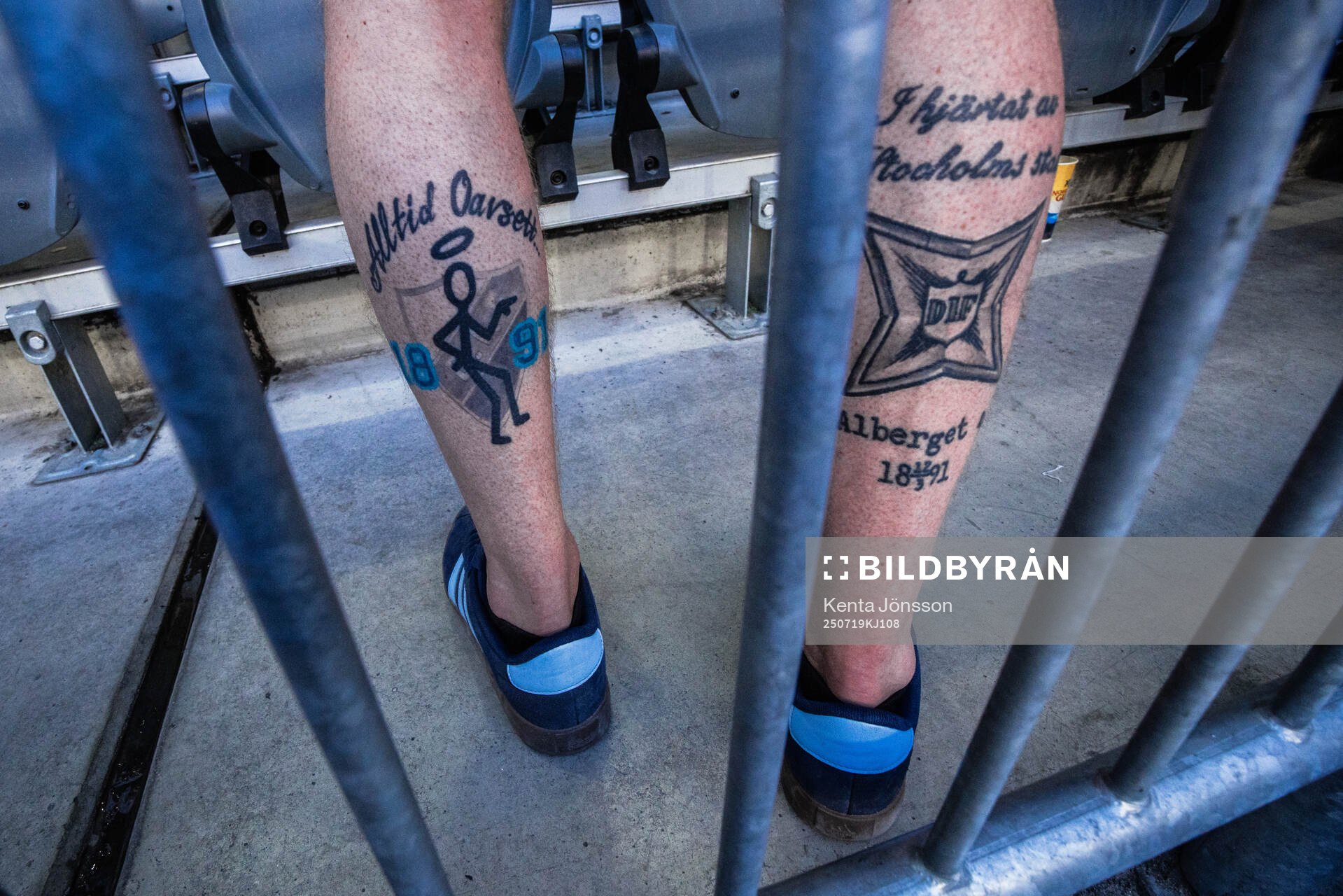 Djurgårdens supportrar med tatueringar