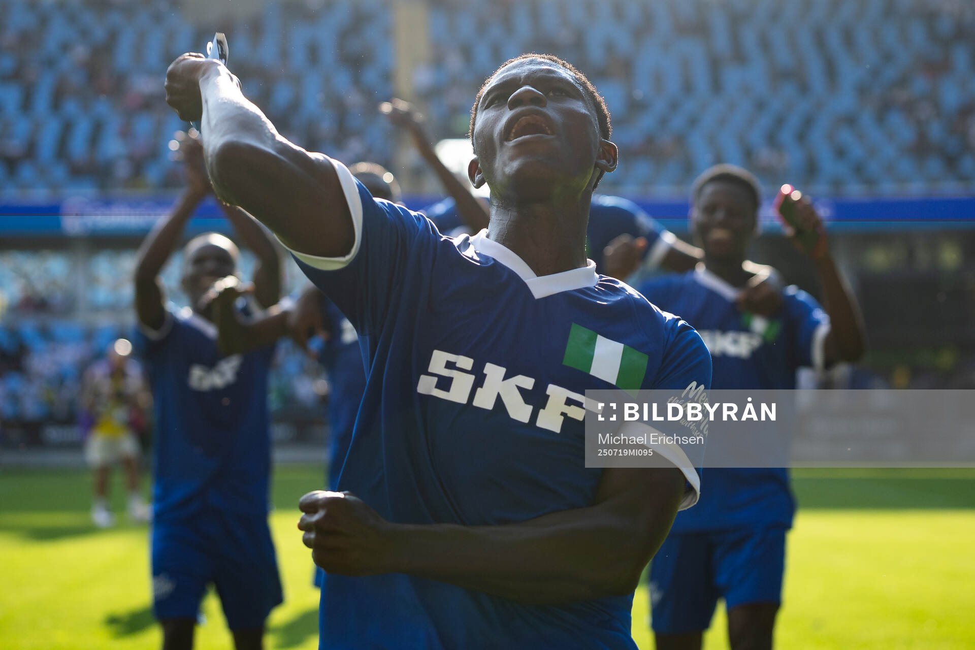 Nigerian Eagles spelare jublar