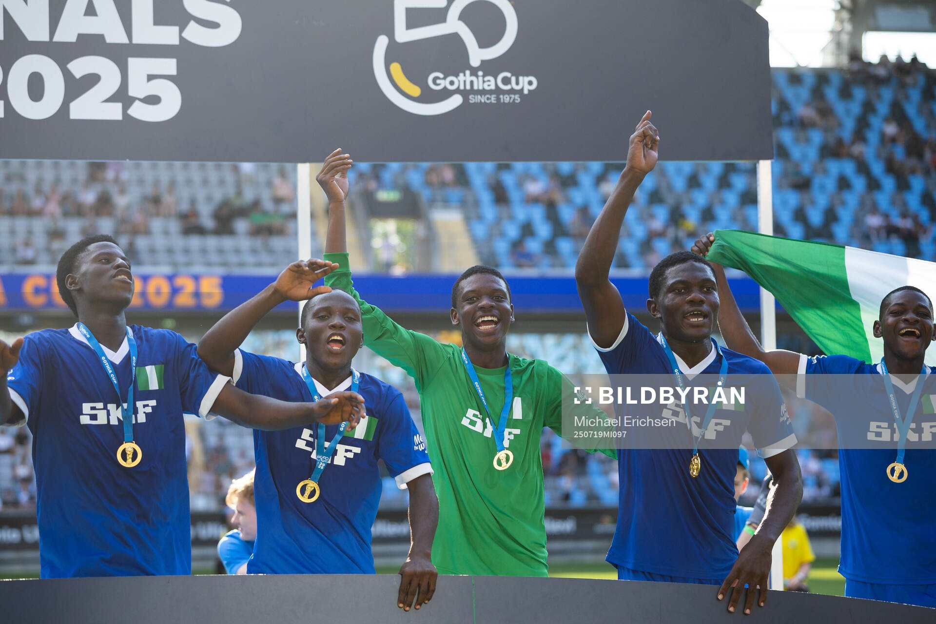 Nigerian Eagles spelare jublar