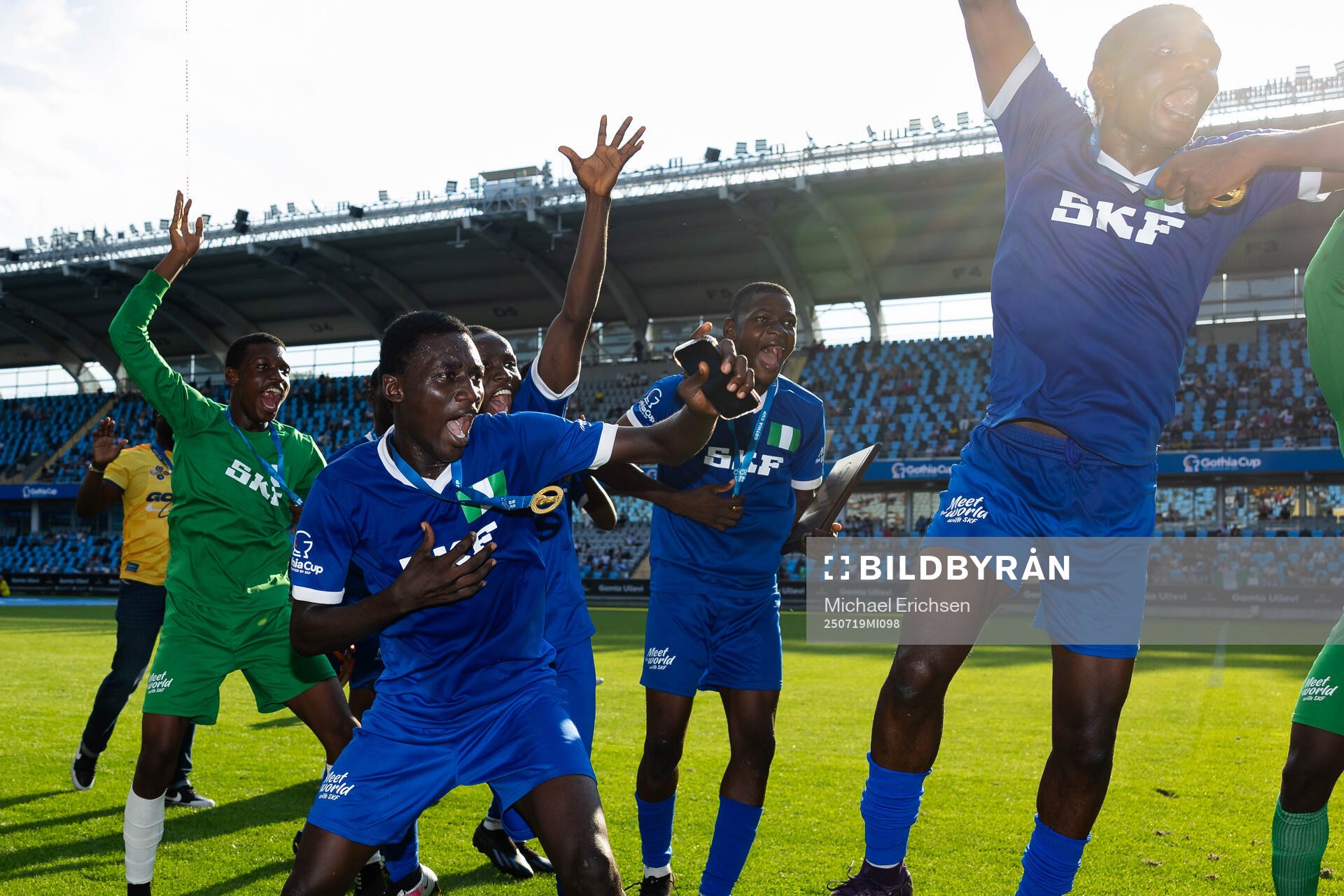Nigerian Eagles spelare jublar
