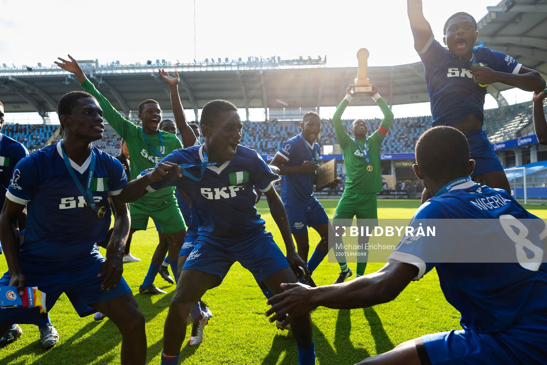 Nigerian Eagles spelare jublar