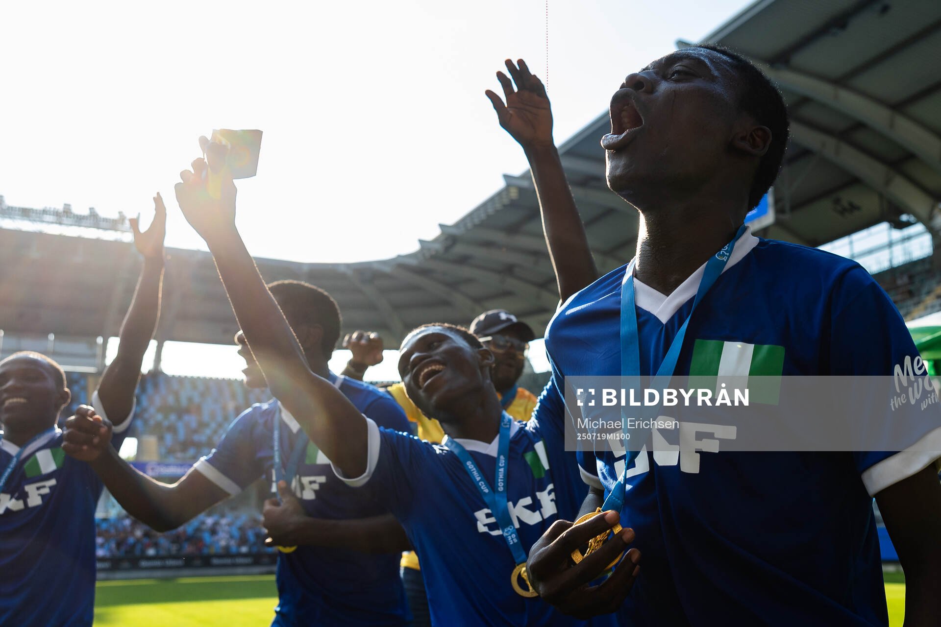 Nigerian Eagles spelare jublar