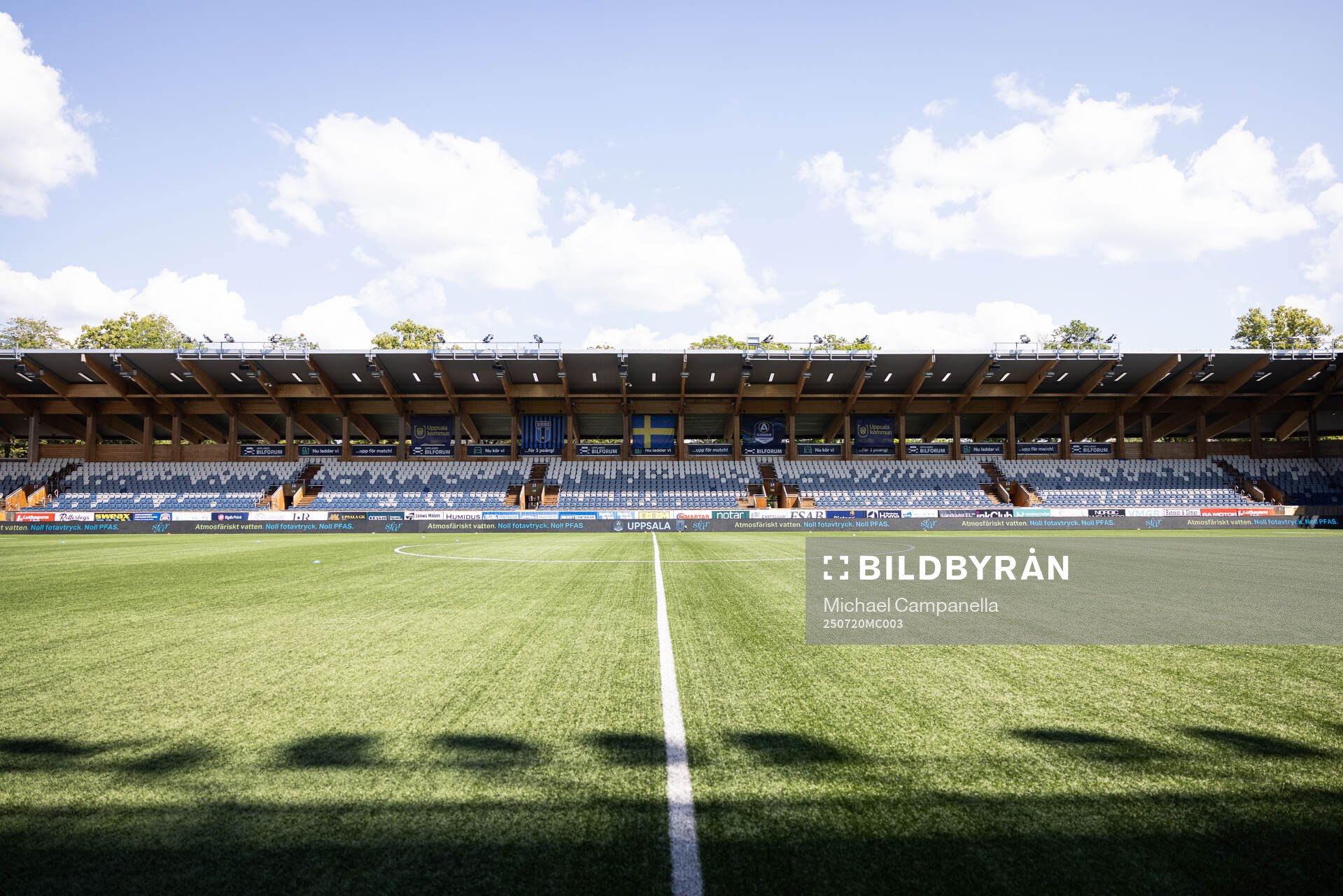 Generell vy på Studenternas IP innan fotbollsmatchen i