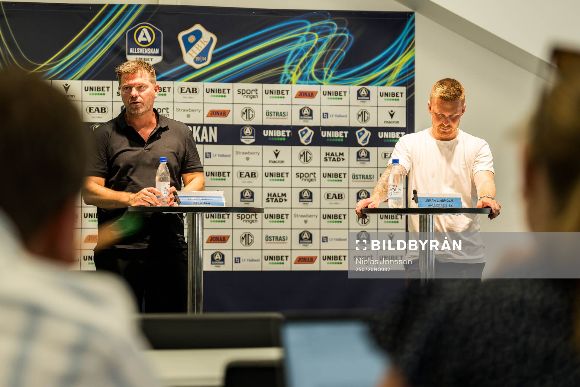 Häckens tränare Jens Gustafsson och Halmstads tränare