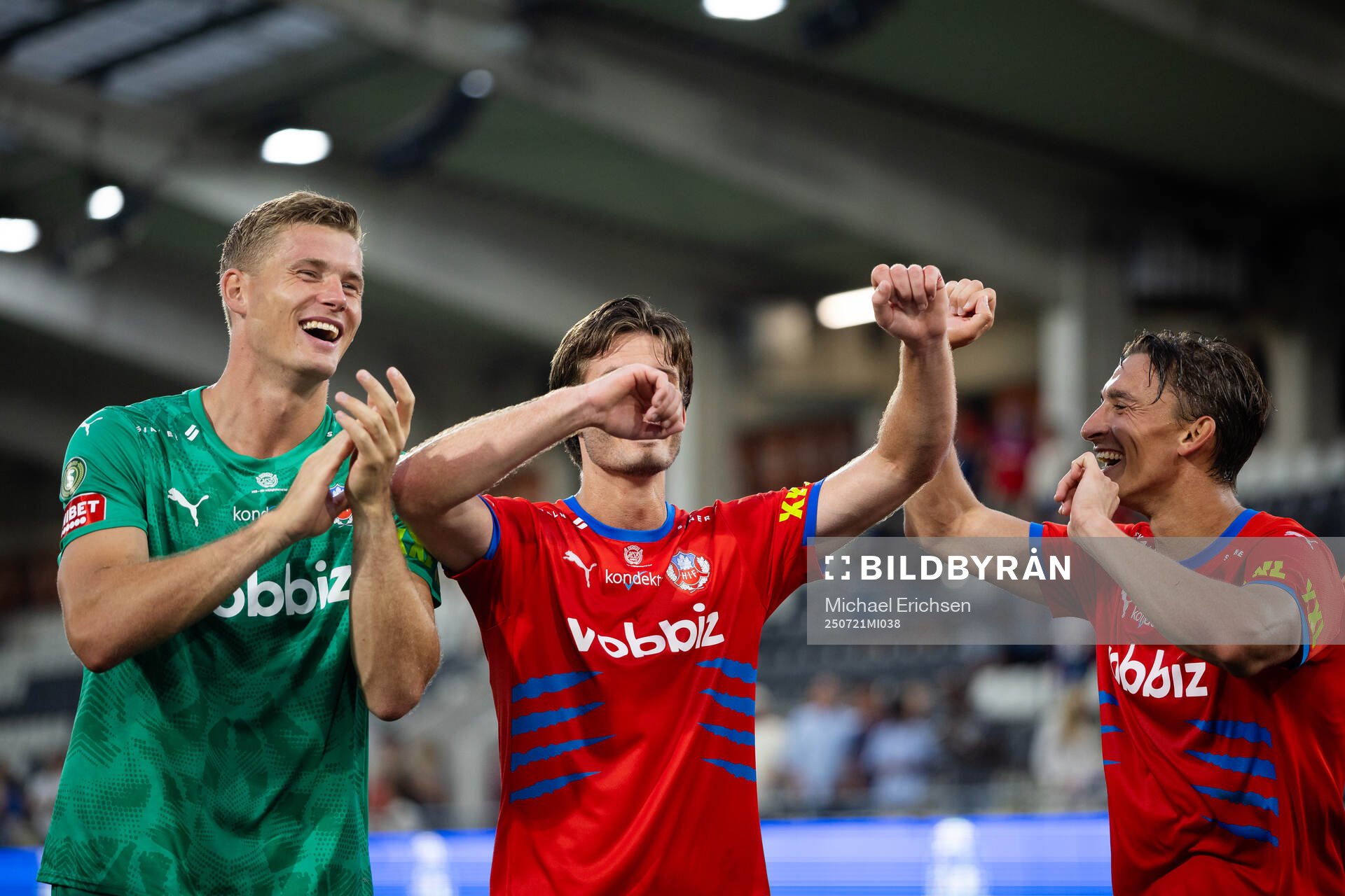 Helsingborgs målvakt Johan Brattberg, Wilhelm Loeper och
