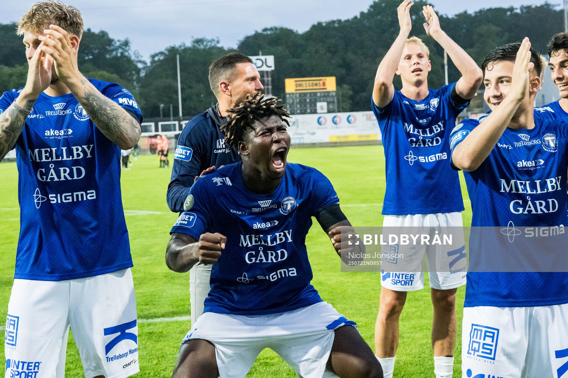Trelleborgs Abel Ogwuche jublar