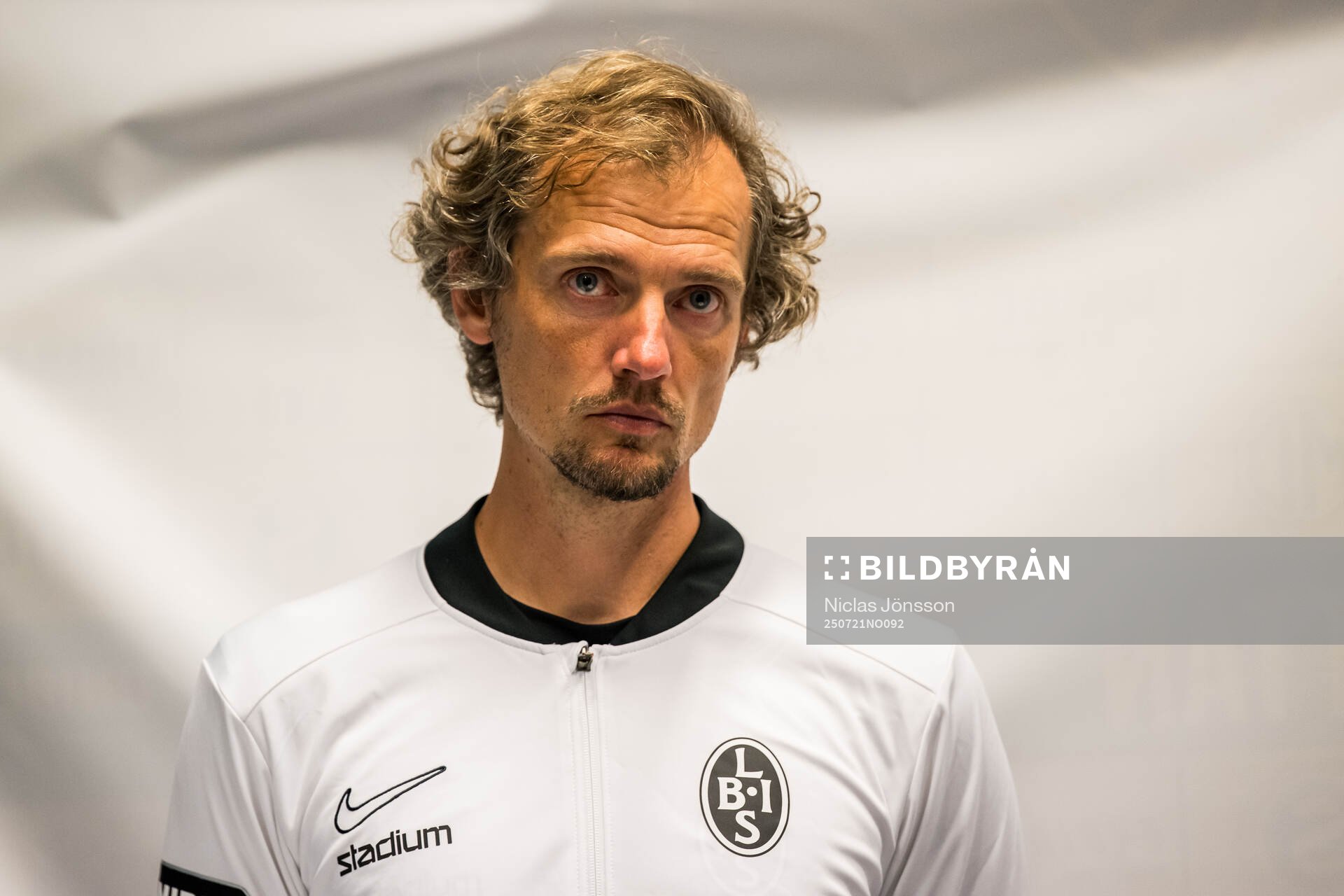 Landskronas tränare Robin Asterhed på presskonferensen