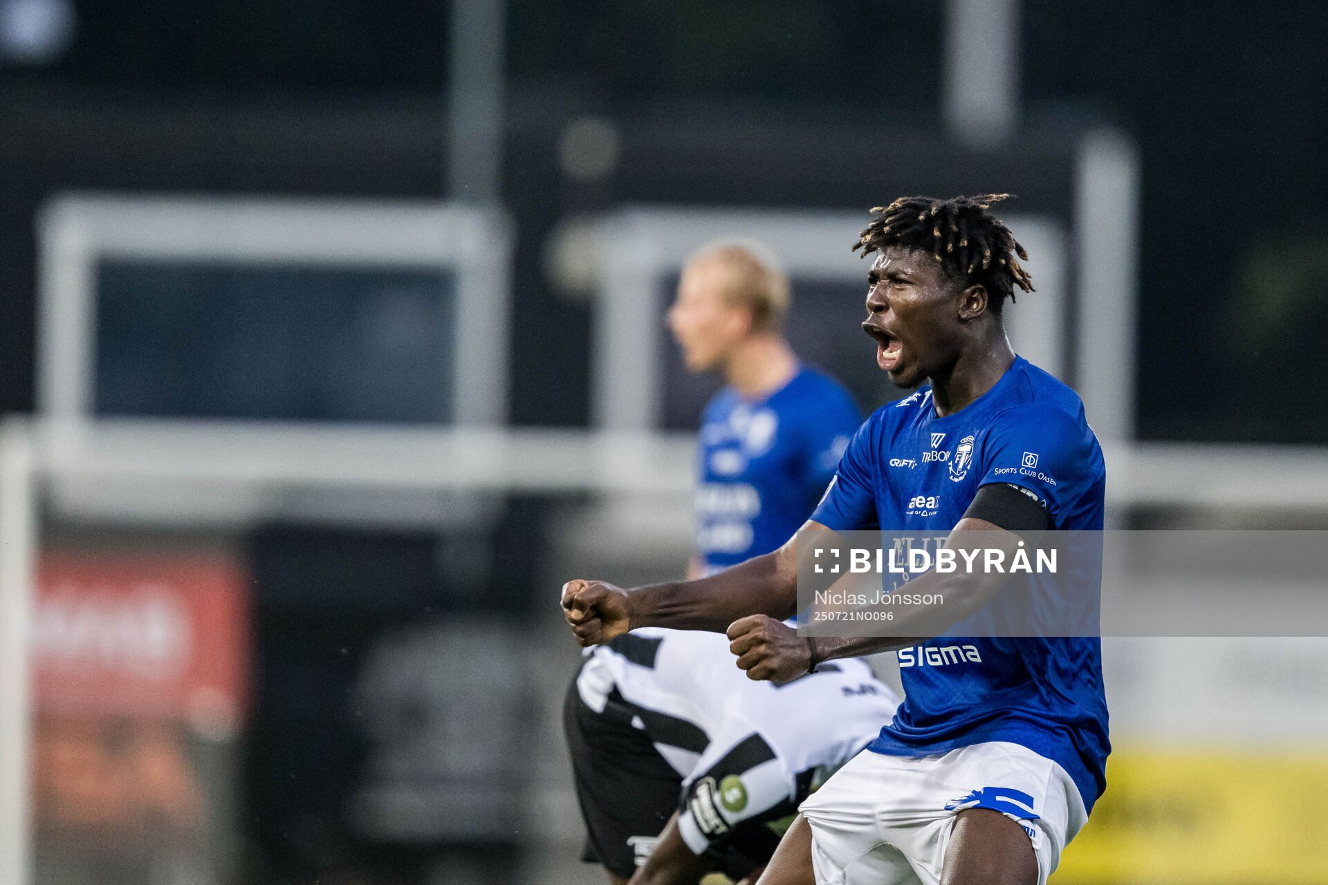 Trelleborgs Abel Ogwuche jublar