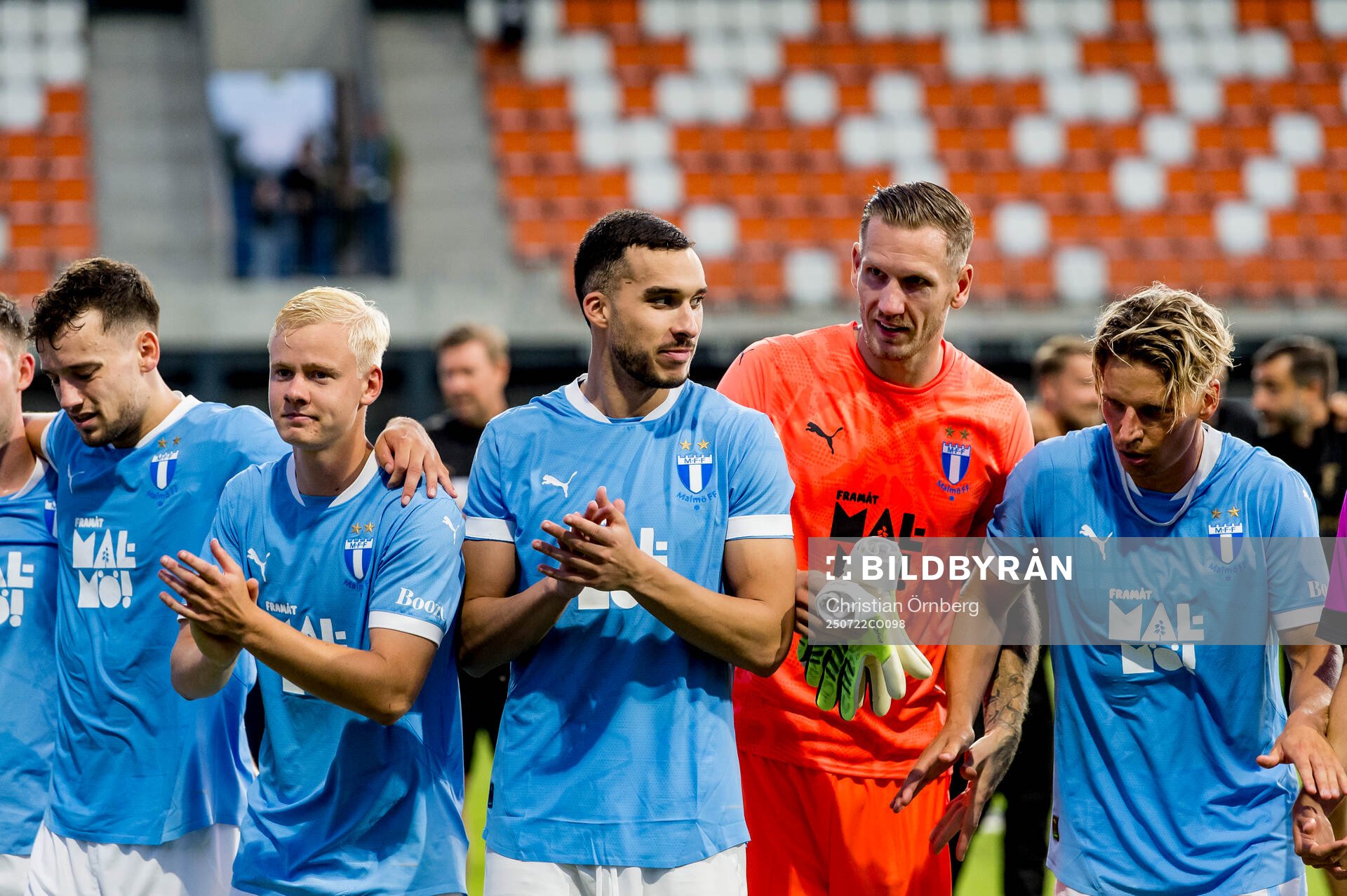 Otto Rosengren, Andrej Djuric, goalkeeper Robin Olsen and