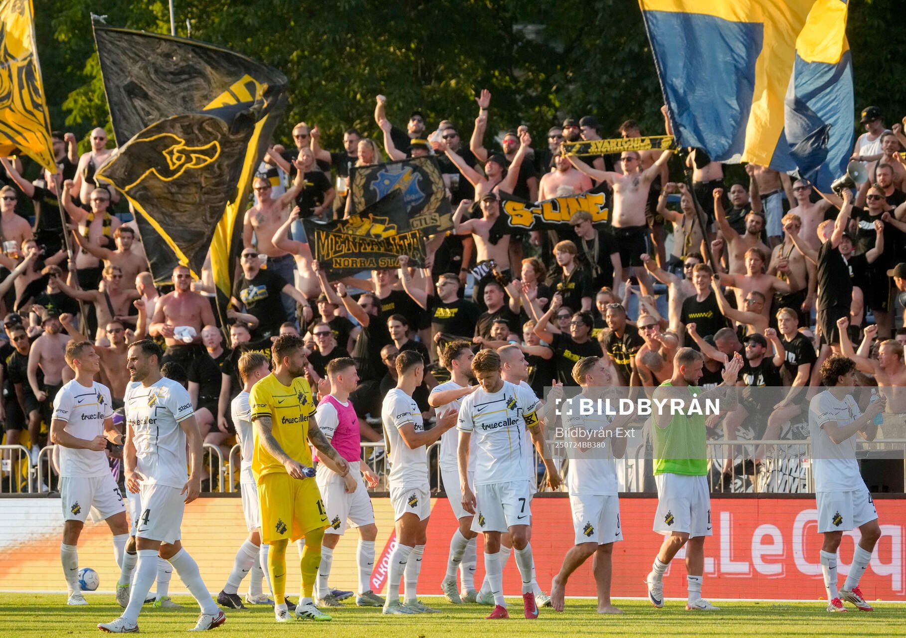 Players and Fans of AIK celebrate