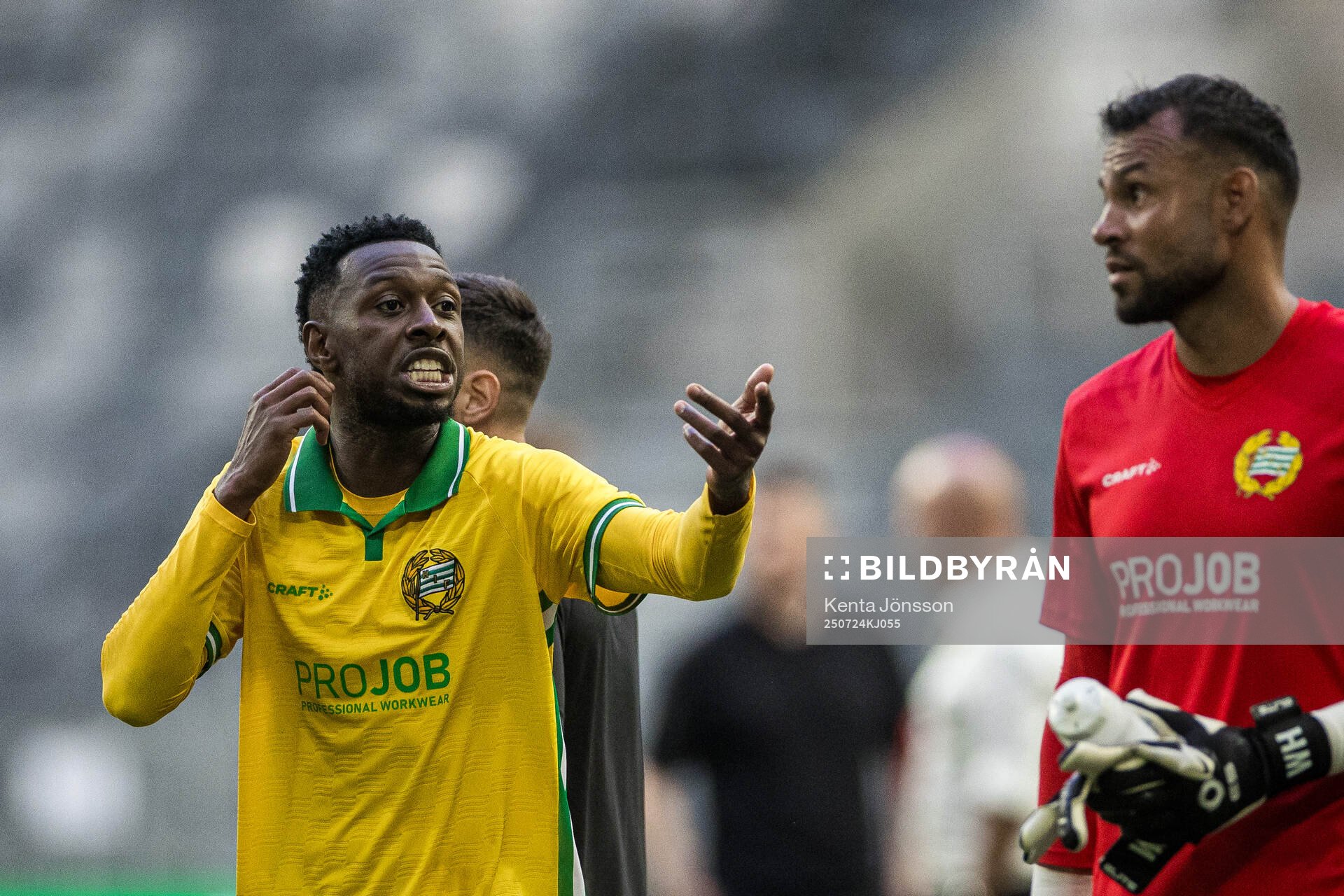Shaquille Pinas and goalkeeper Warner Hahn of Hammarby