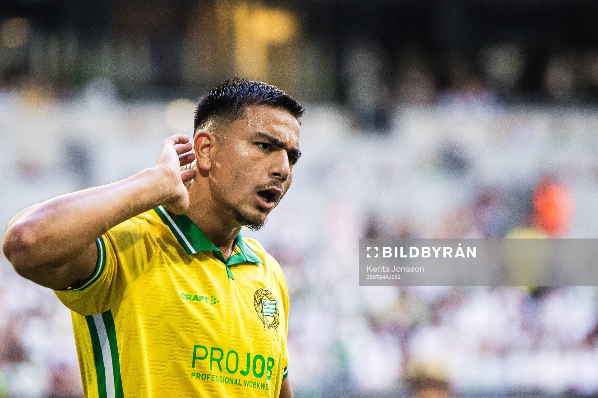 Jusef Erabi of Hammarby reacts