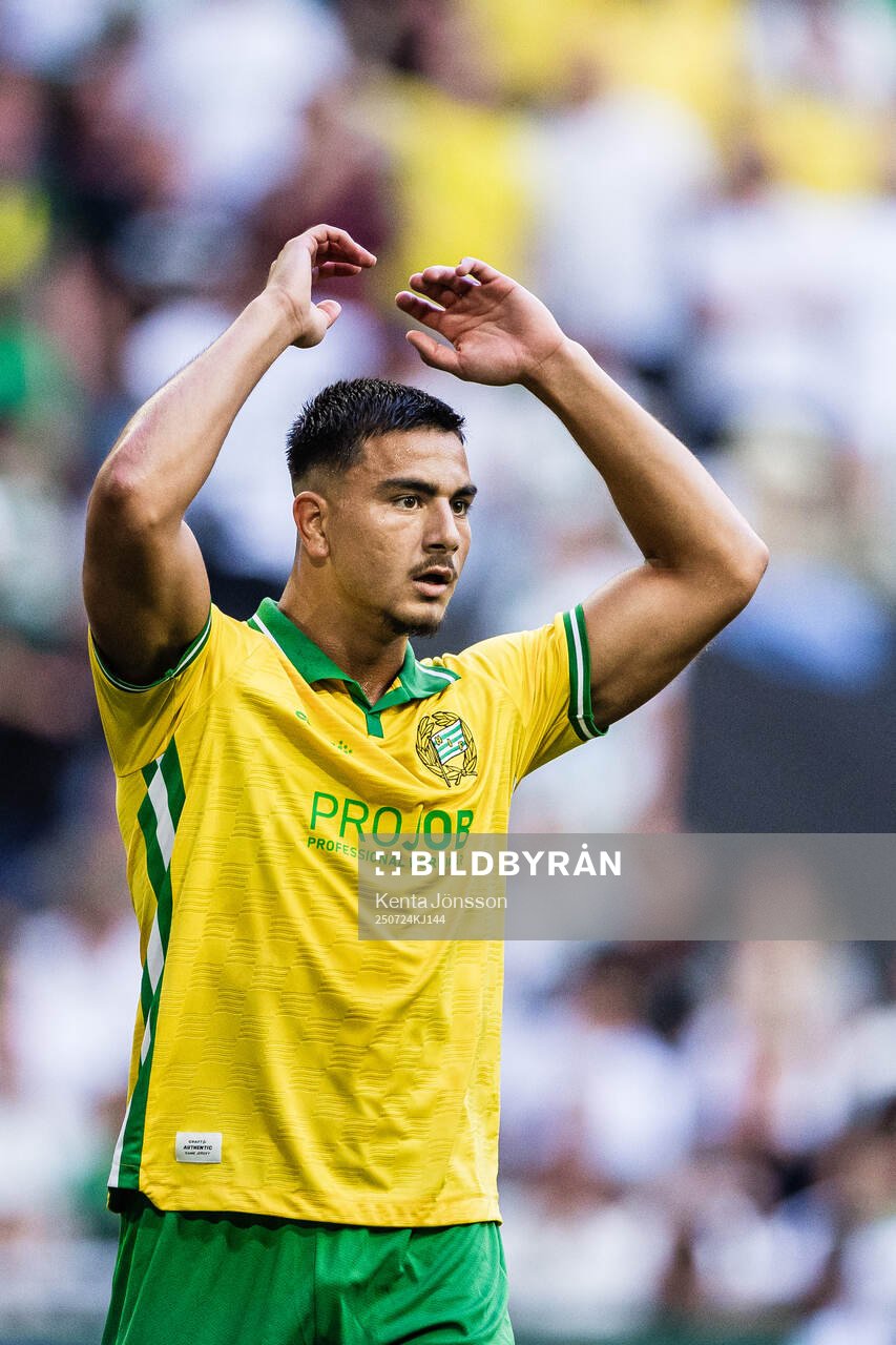 Jusef Erabi of Hammarby reacts