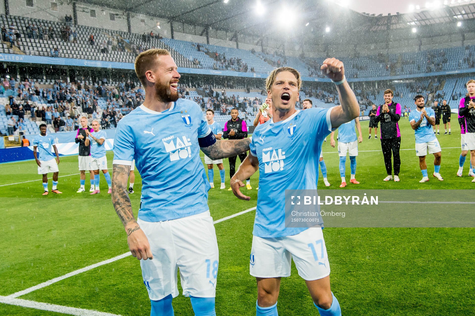 Pontus Jansson and Jens Stryger Larsen of Malmö FF