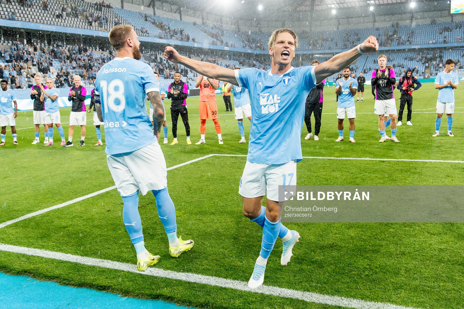Pontus Jansson and Jens Stryger Larsen of Malmö FF