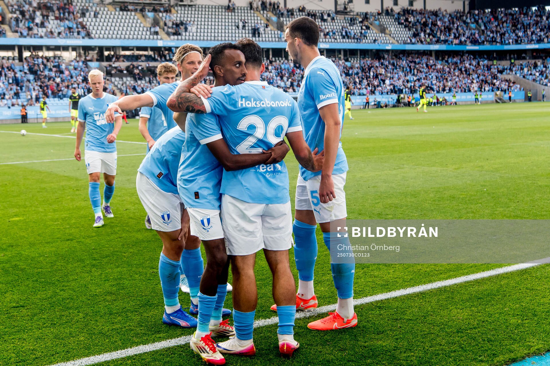 Taha Ali and Sead Haksabanovic of Malmö FF celebrates