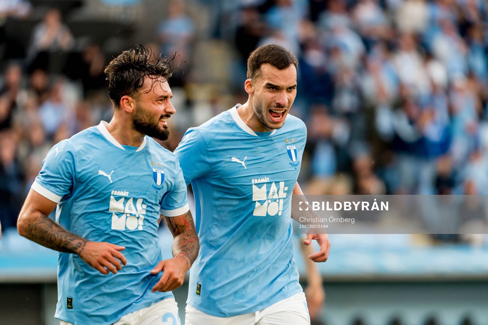 Sead Haksabanovic and Andrej Djuric of Malmö FF celebrates