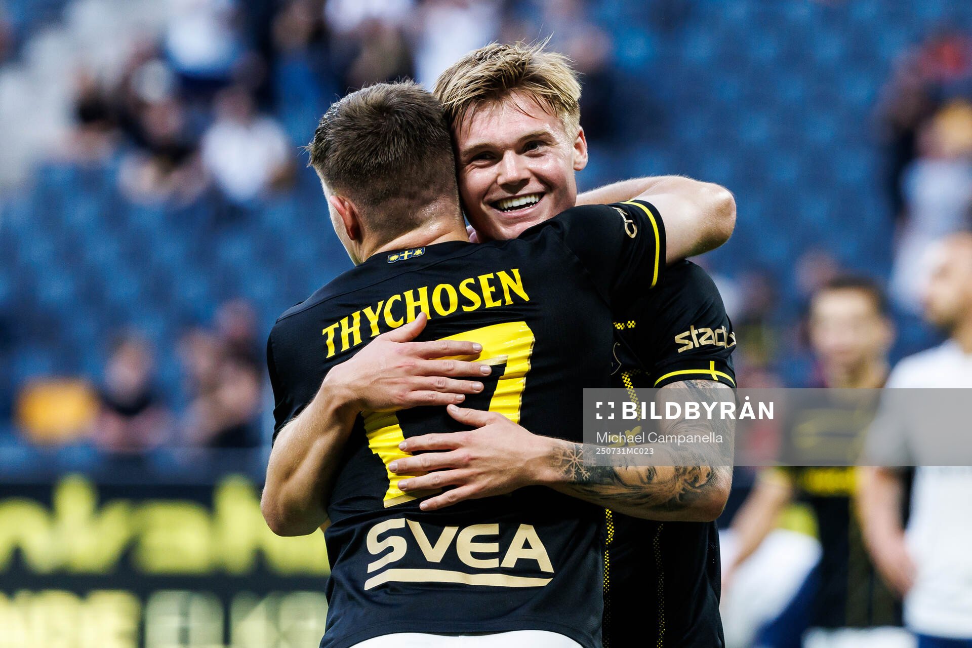 Mads Døhr Thychosen and Erik Hovden Flataker of AIK