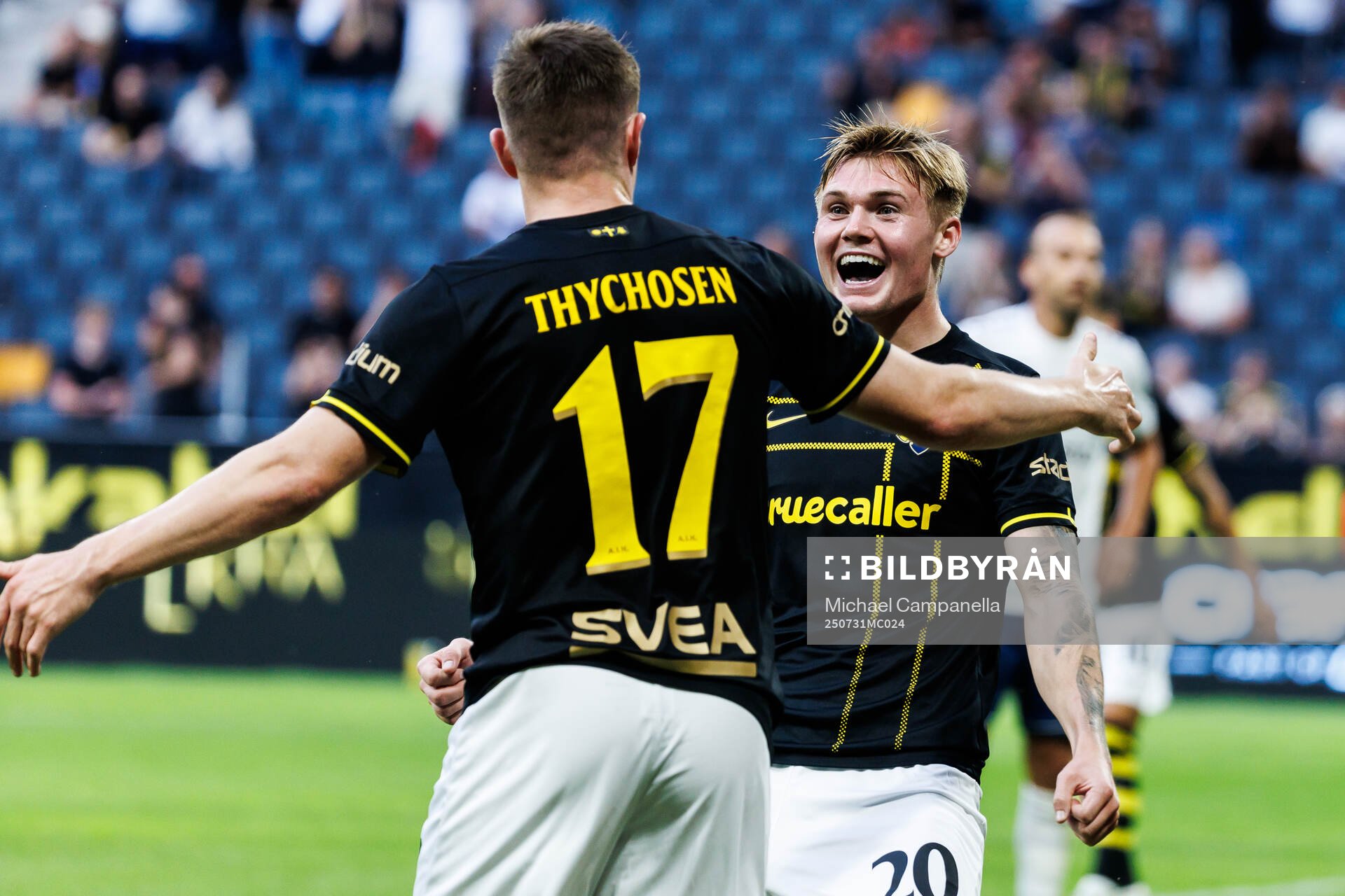 Mads Døhr Thychosen and Erik Hovden Flataker of AIK