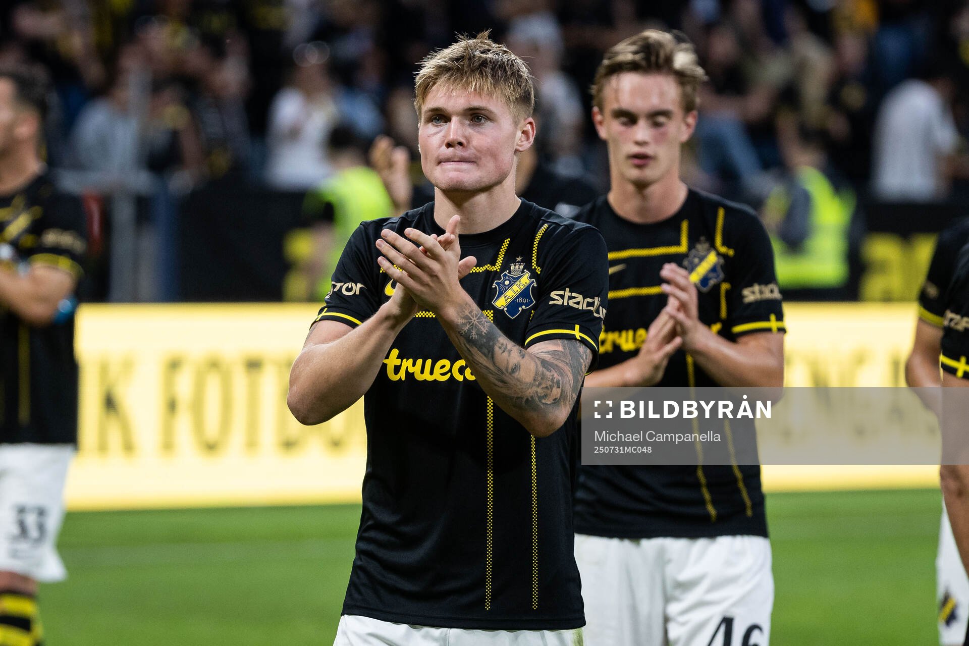Erik Hovden Flataker of AIK celebrates