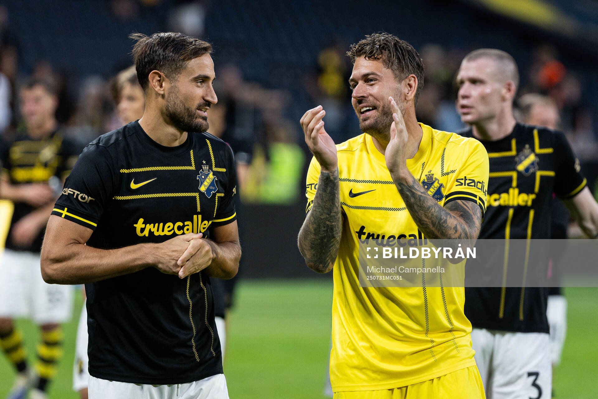 Sotirios Papagiannopoulos and goalkeeper Kristoffer
