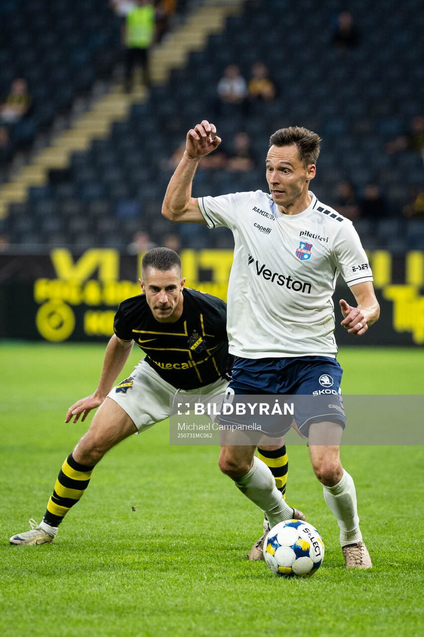 Dino Besirovic of AIK and Siim Luts of Paide Linnameeskond