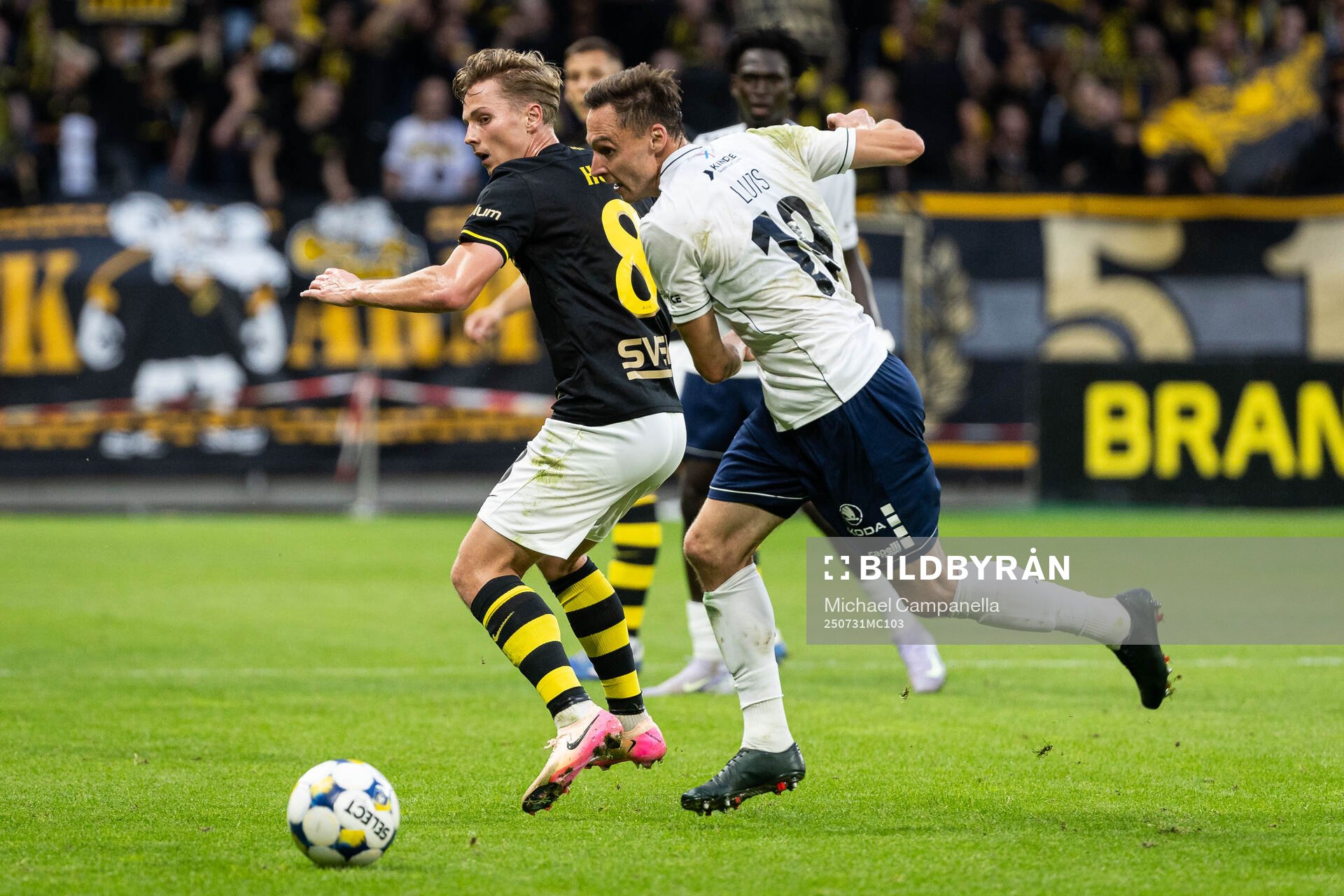 Johan Hove of AIK against Siim Luts of Paide Linnameeskond