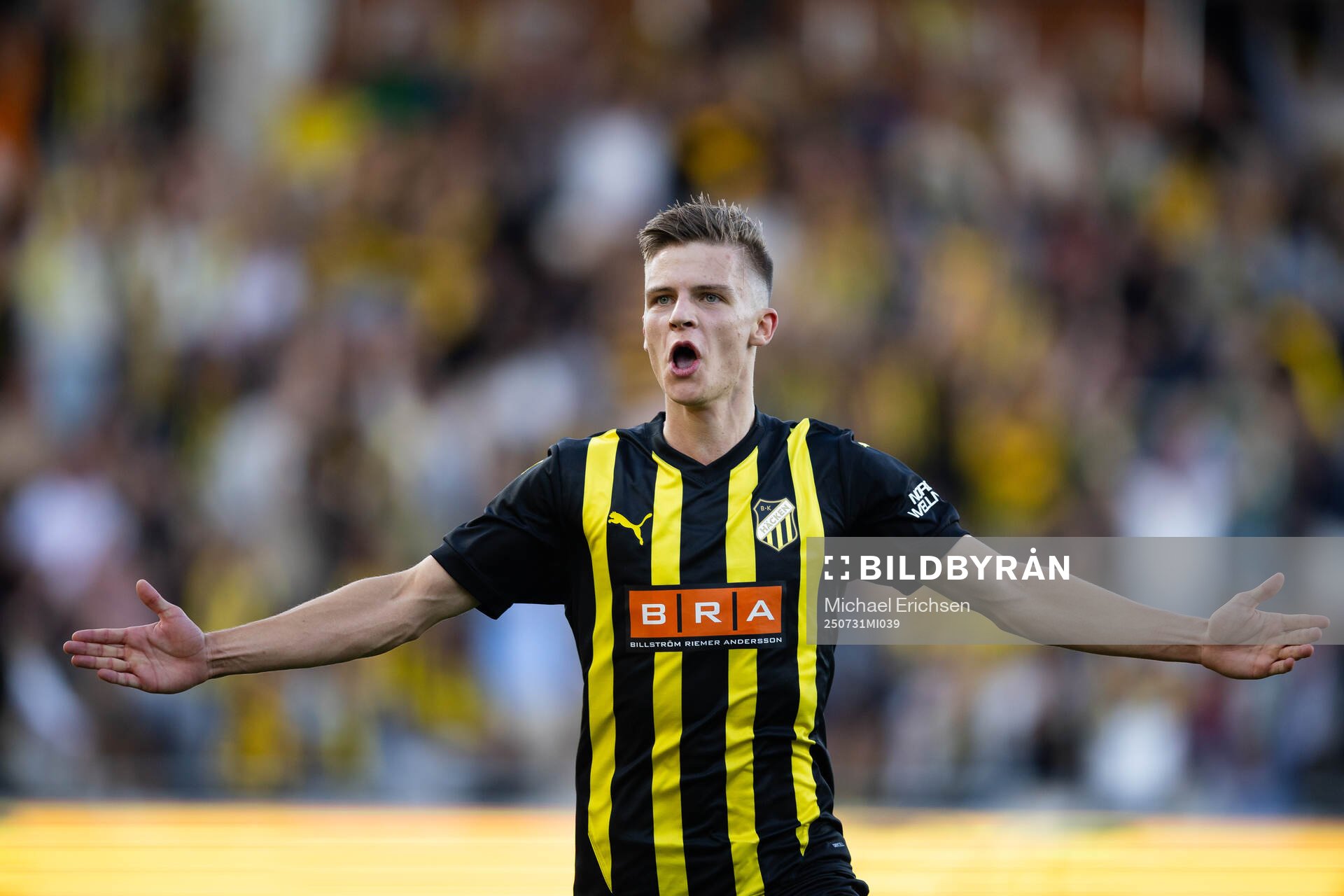 Adrian Svanbäck of Häcken celebrates