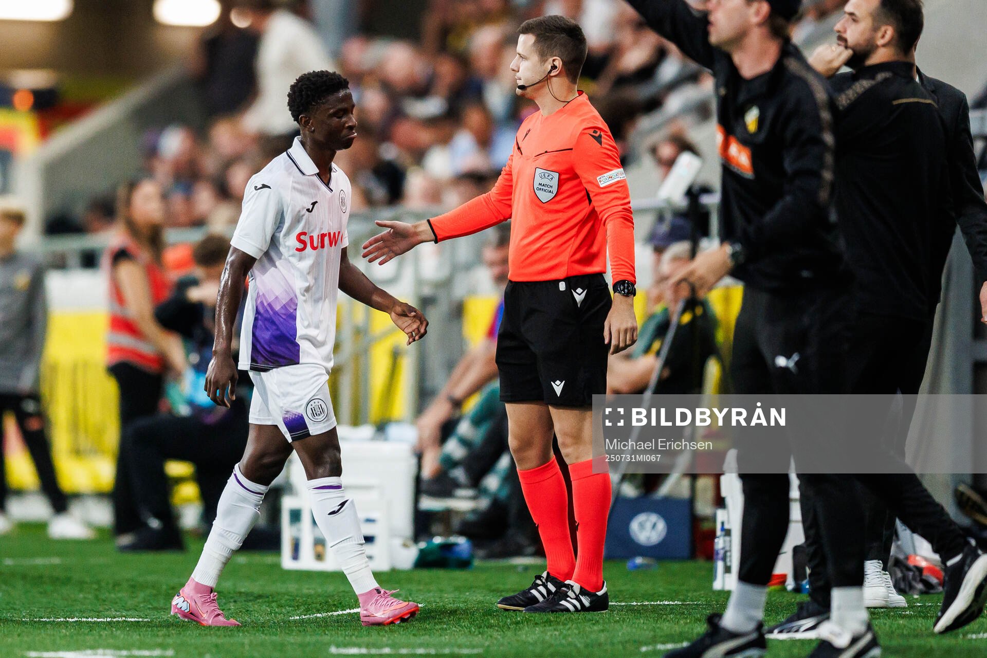 Ibrahim Kanate of Anderlecht looks dejected