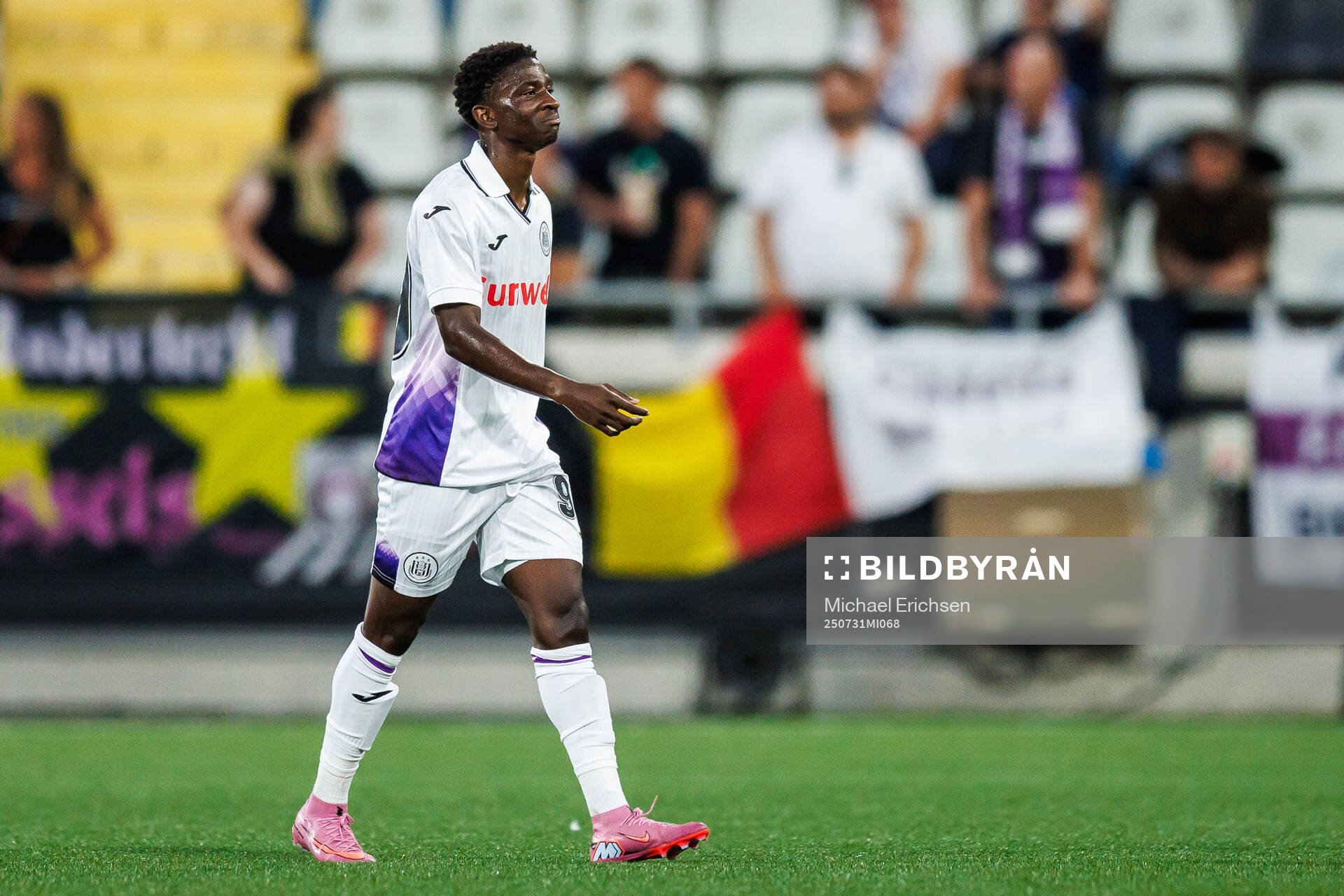Ibrahim Kanate of Anderlecht leaves the pitch