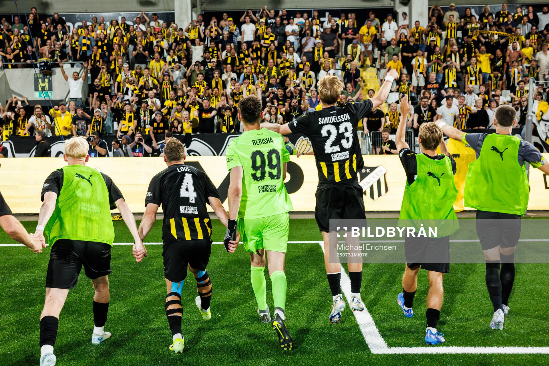 Marius Lode, goalkeeper Etrit Berisha and Olle Samuelsson