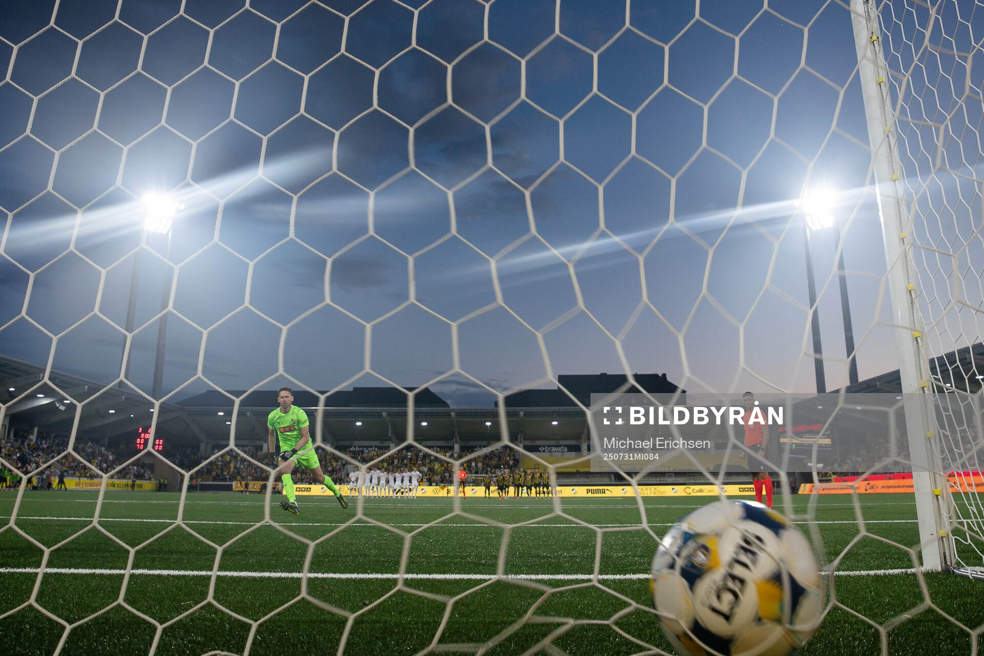 goalkeeper Etrit Berisha of Häcken scores the decisive