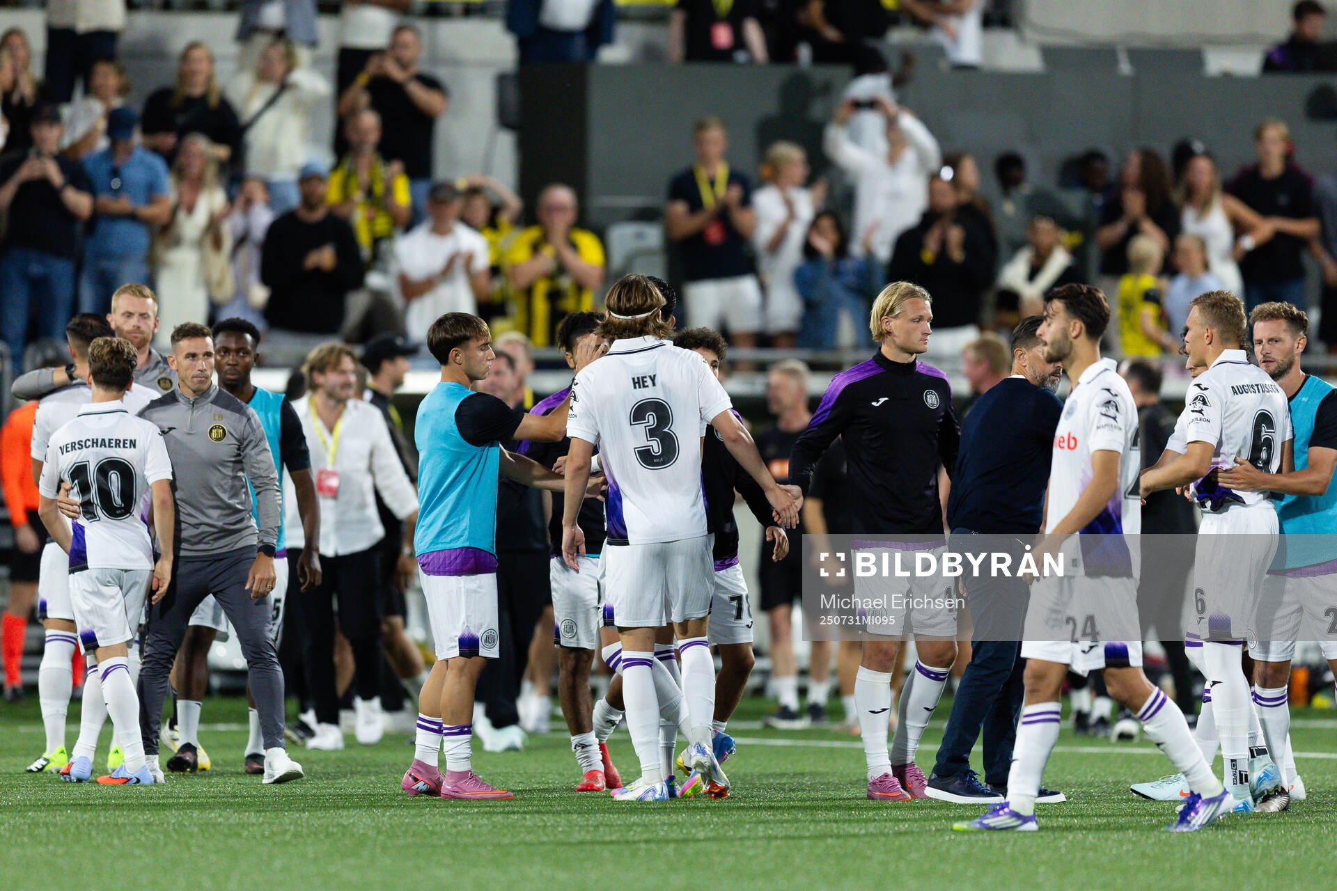 Players of Anderlecht look dejected the UEFA Europa League