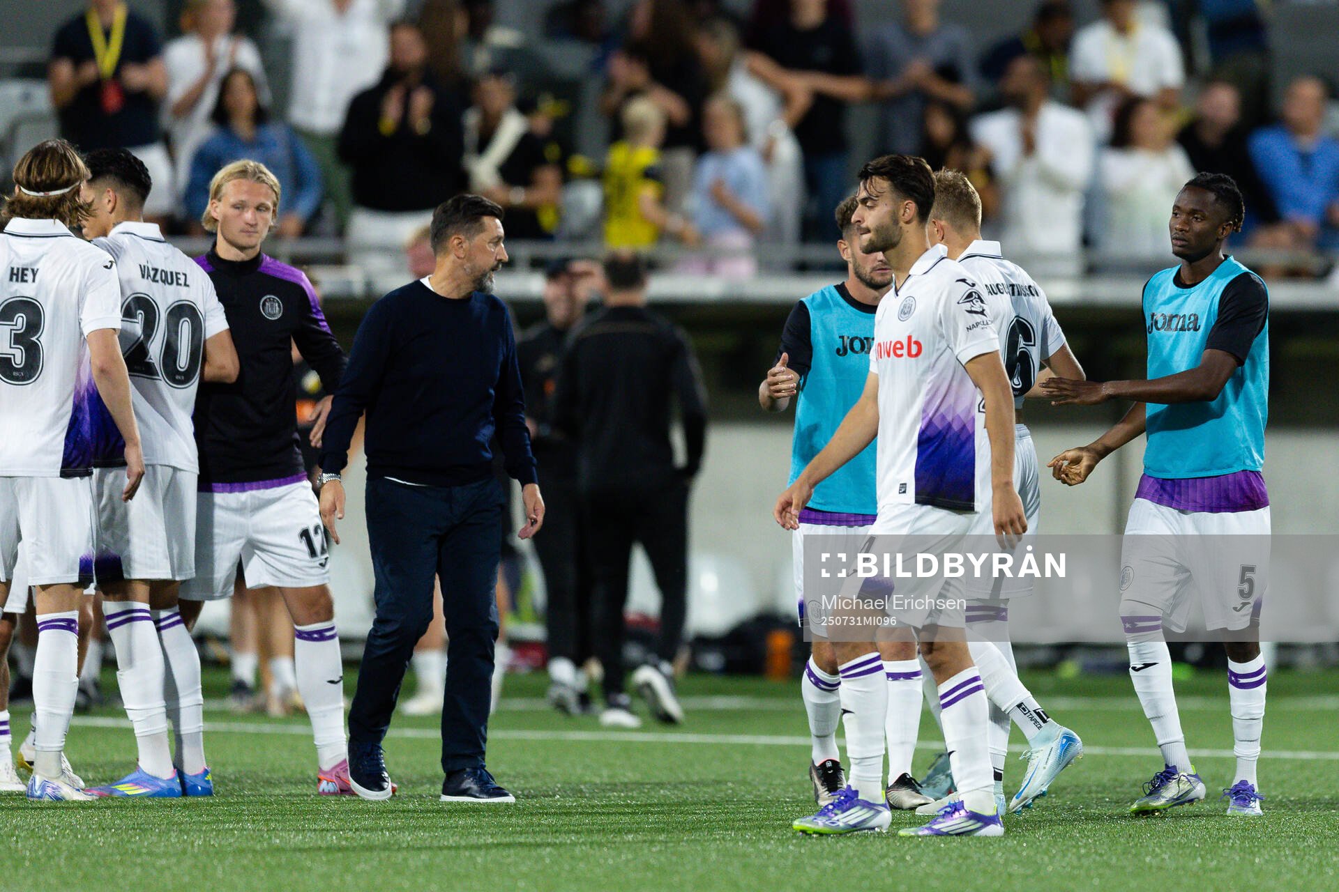 Players of Anderlecht look dejected the UEFA Europa League