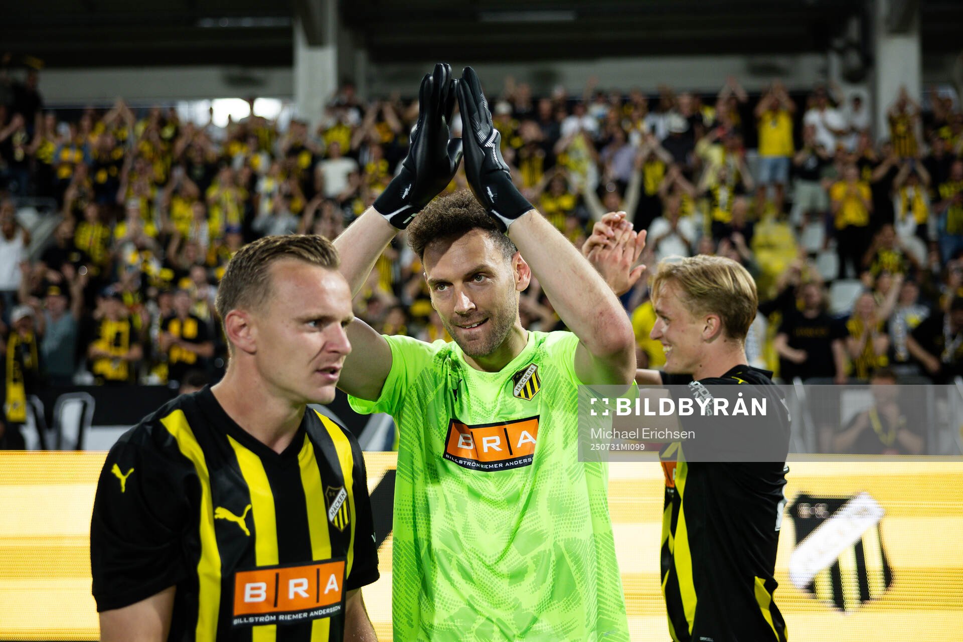Marius Lode, goalkeeper Etrit Berisha and Olle Samuelsson