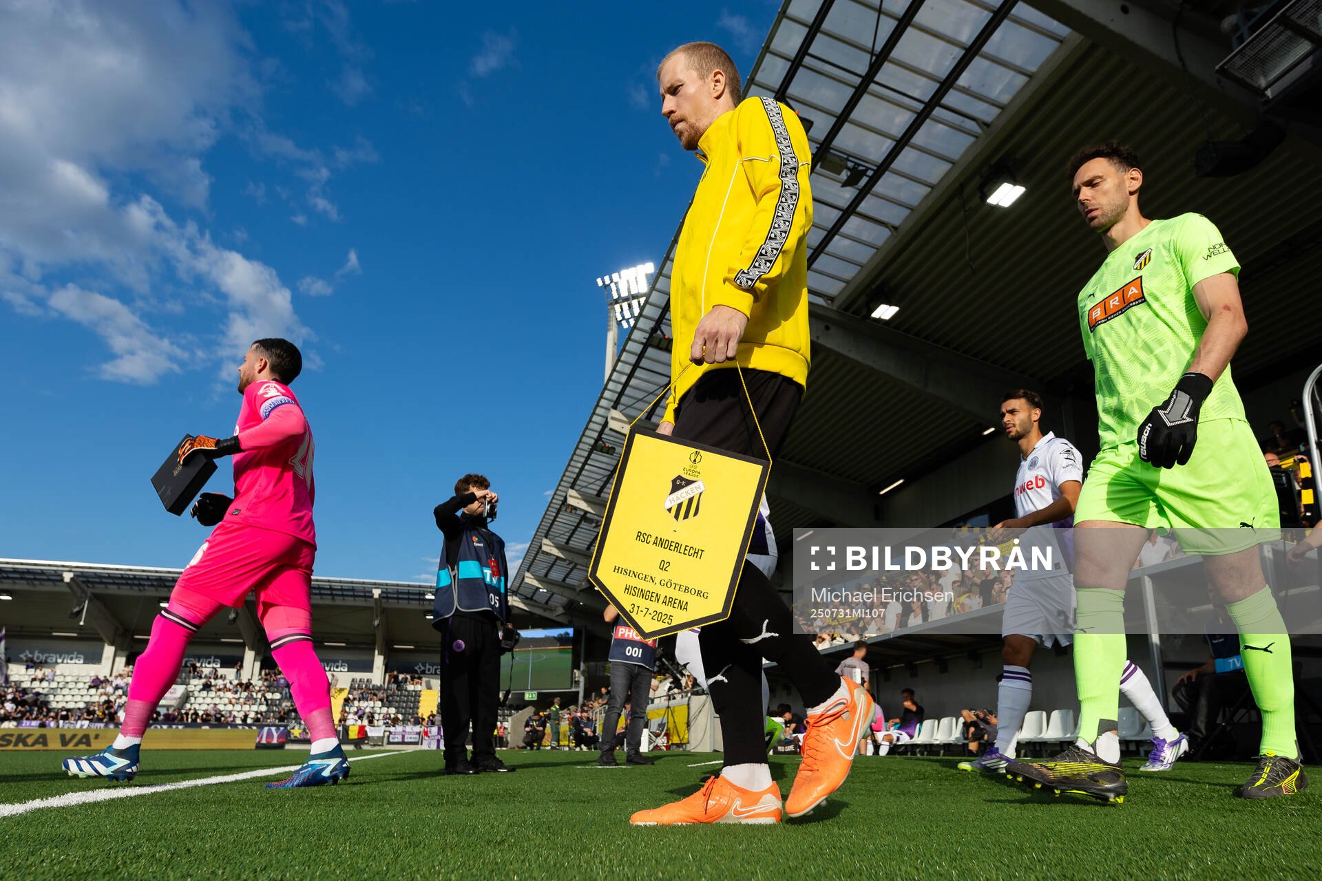 Simon Gustafson and goalkeeper Etrit Berisha of Häcken