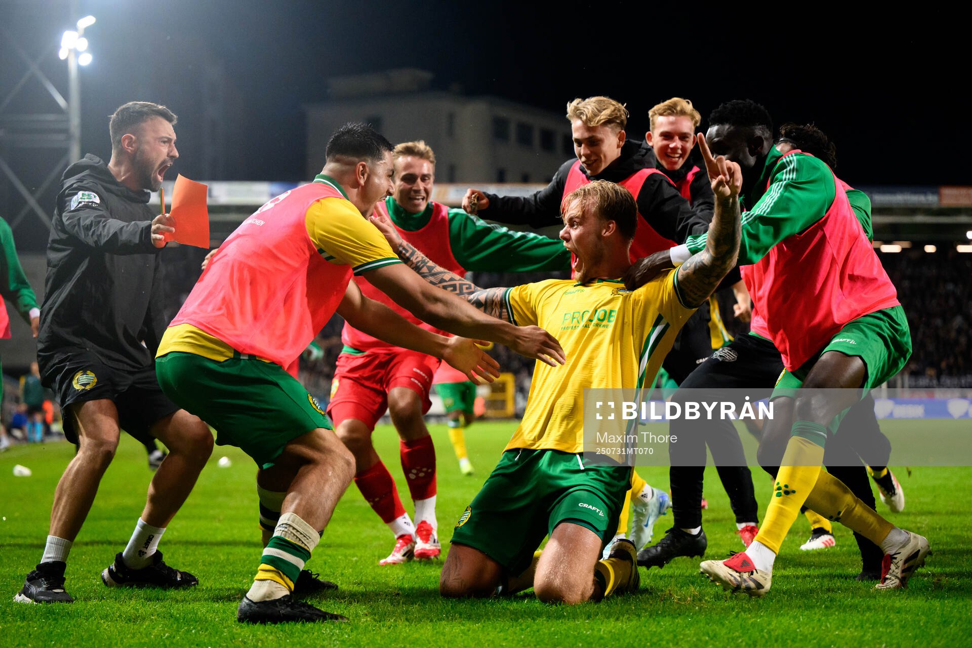 Victor Eriksson of Hammarby celebrates