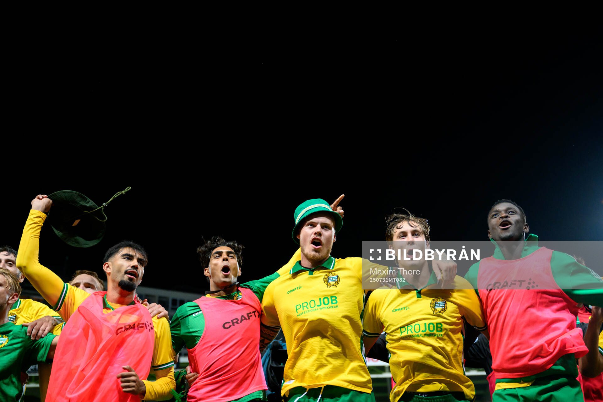 Victor Eriksson and Hampus Skoglund of Hammarby celebrate